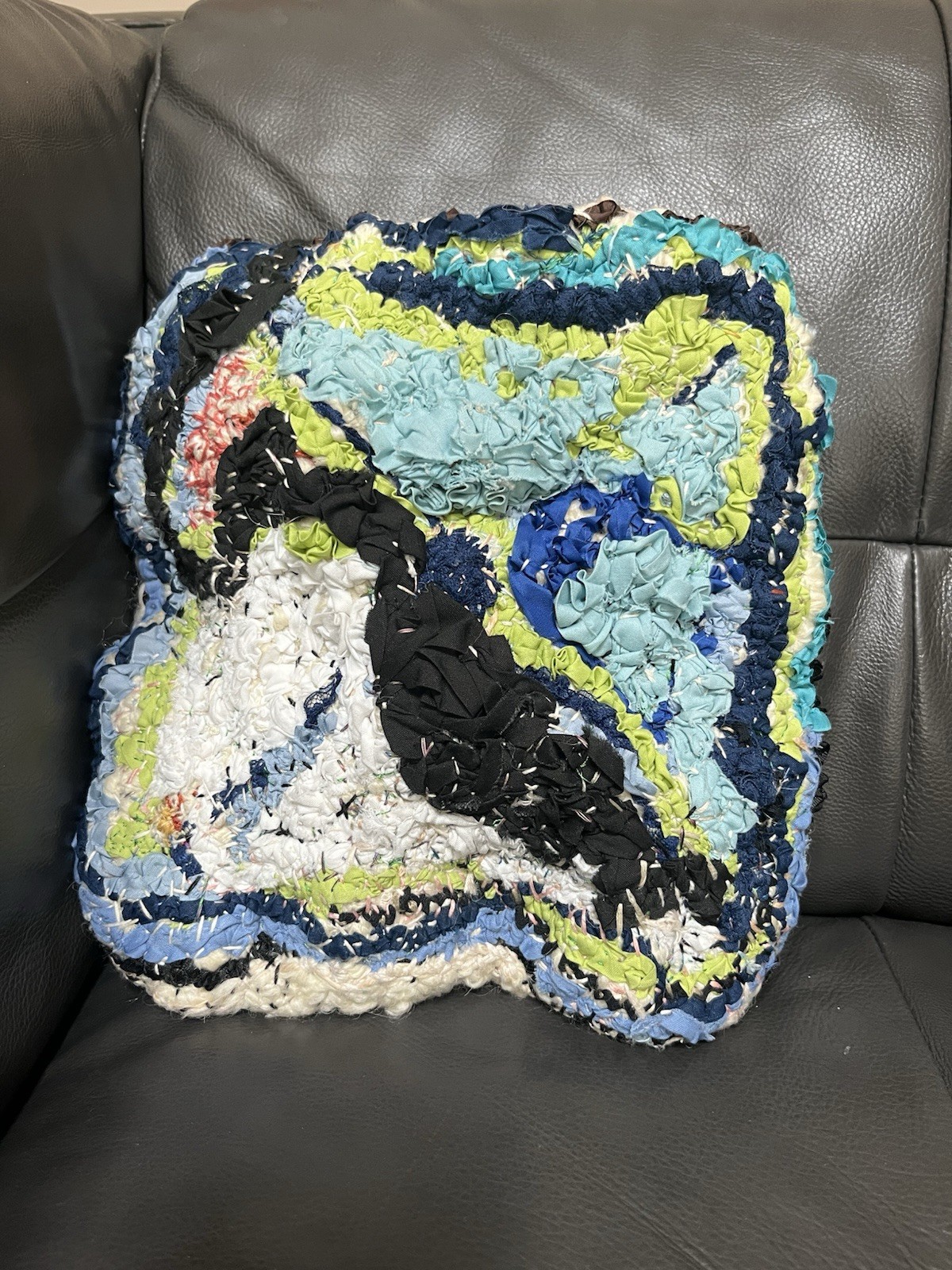 Handmade Textile Fiber Art Wall Hanging OOAK Mixed Media 10×10 Abstract Decor