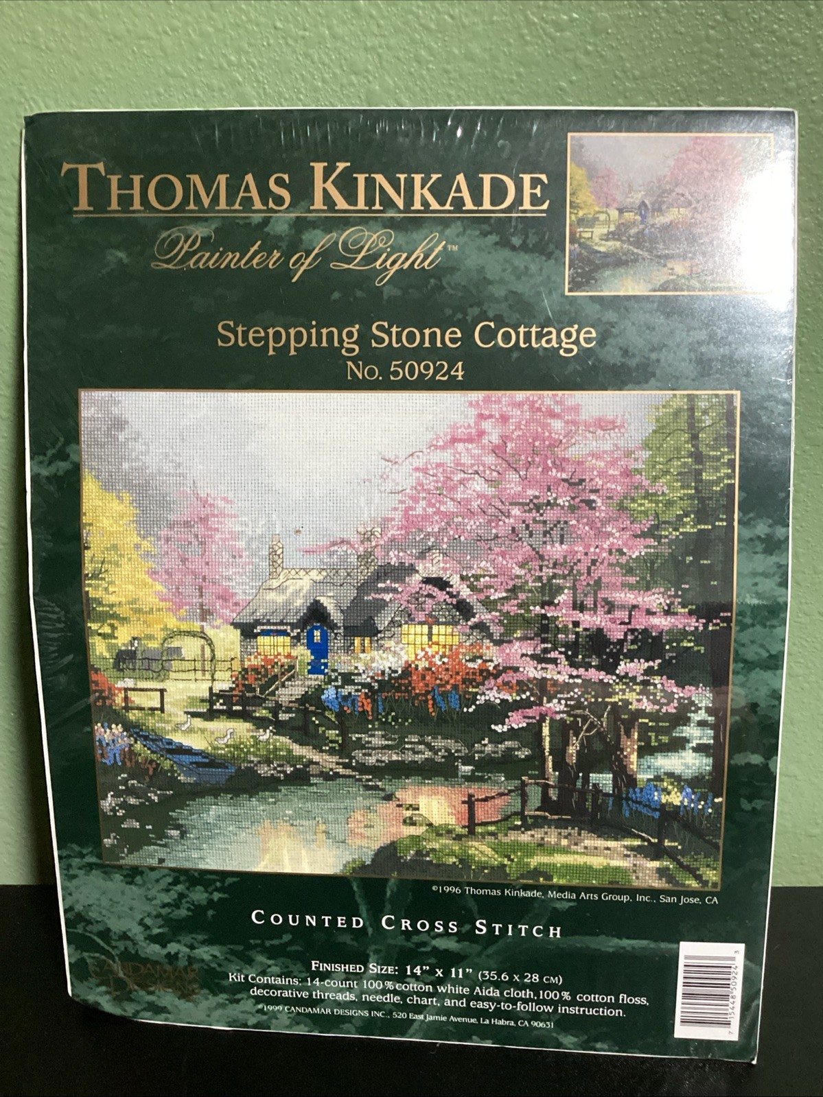 Thomas Kinkade Counted Cross Stitch Kit, Stepping Stone No. 50924 Cottage New