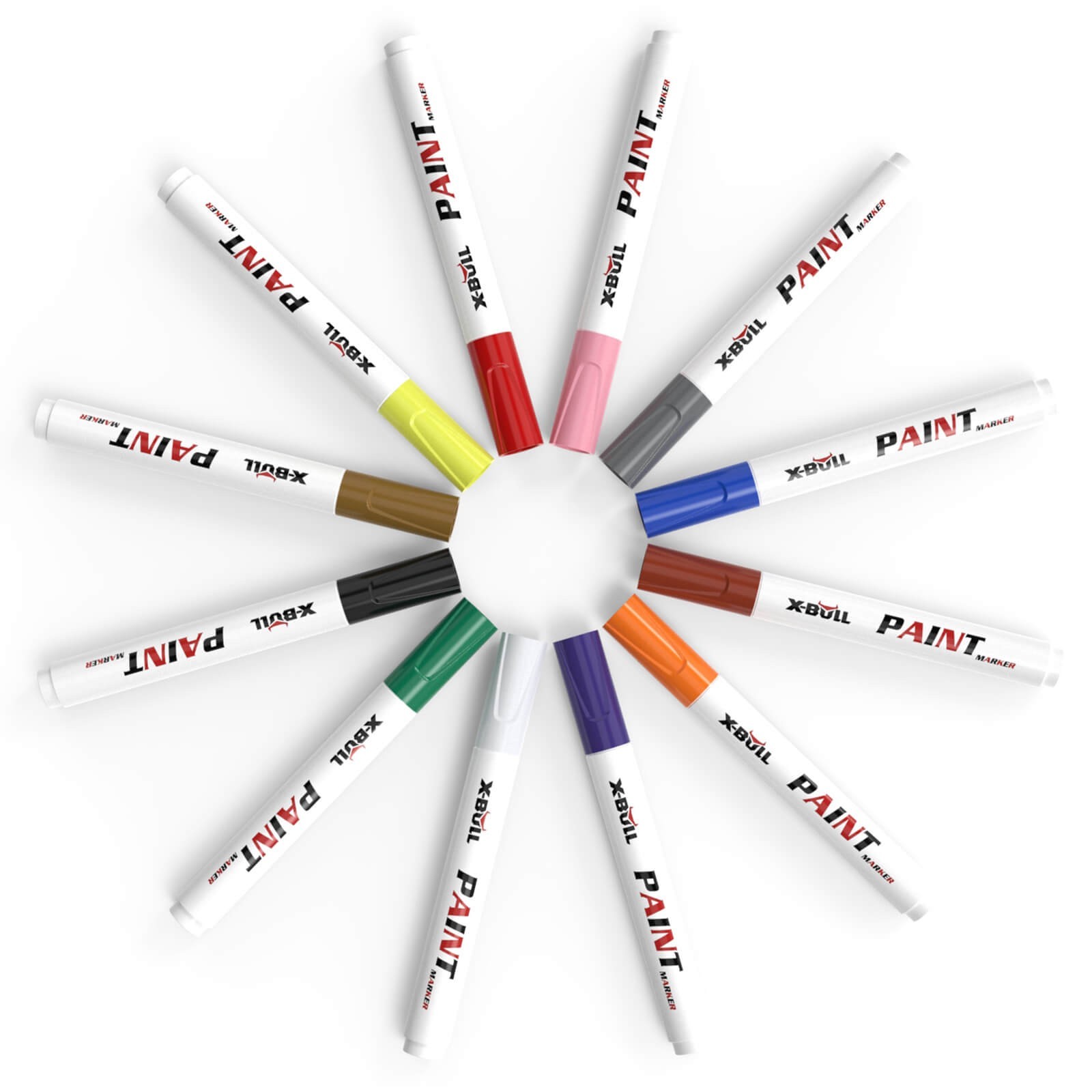 12Pcs Waterproof Permanent Paint Marker Pen For Car Tyre Tire Tread Rubber Metal