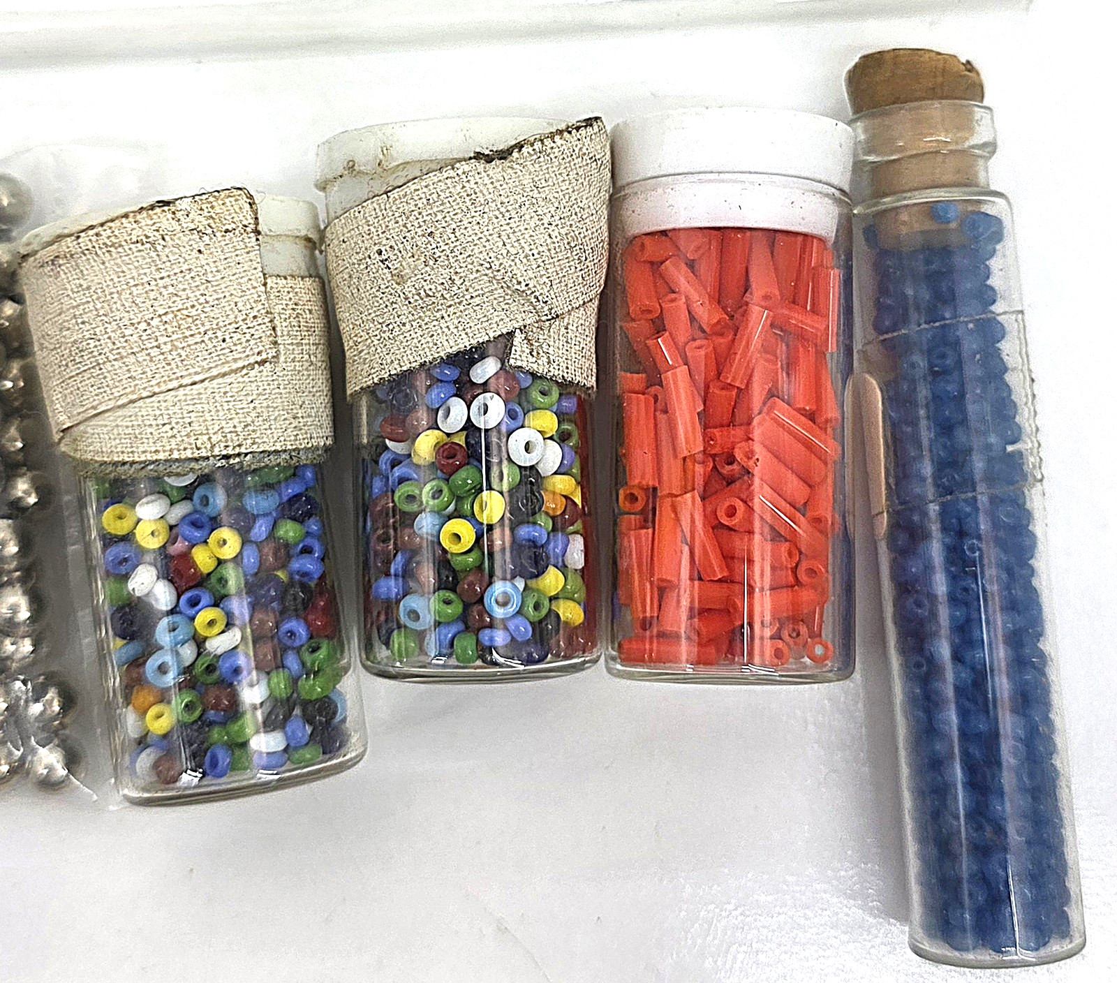 Seed Bead Lot Mixed Sizes, Colors & Materials, 33 packs 2.3 Lbs