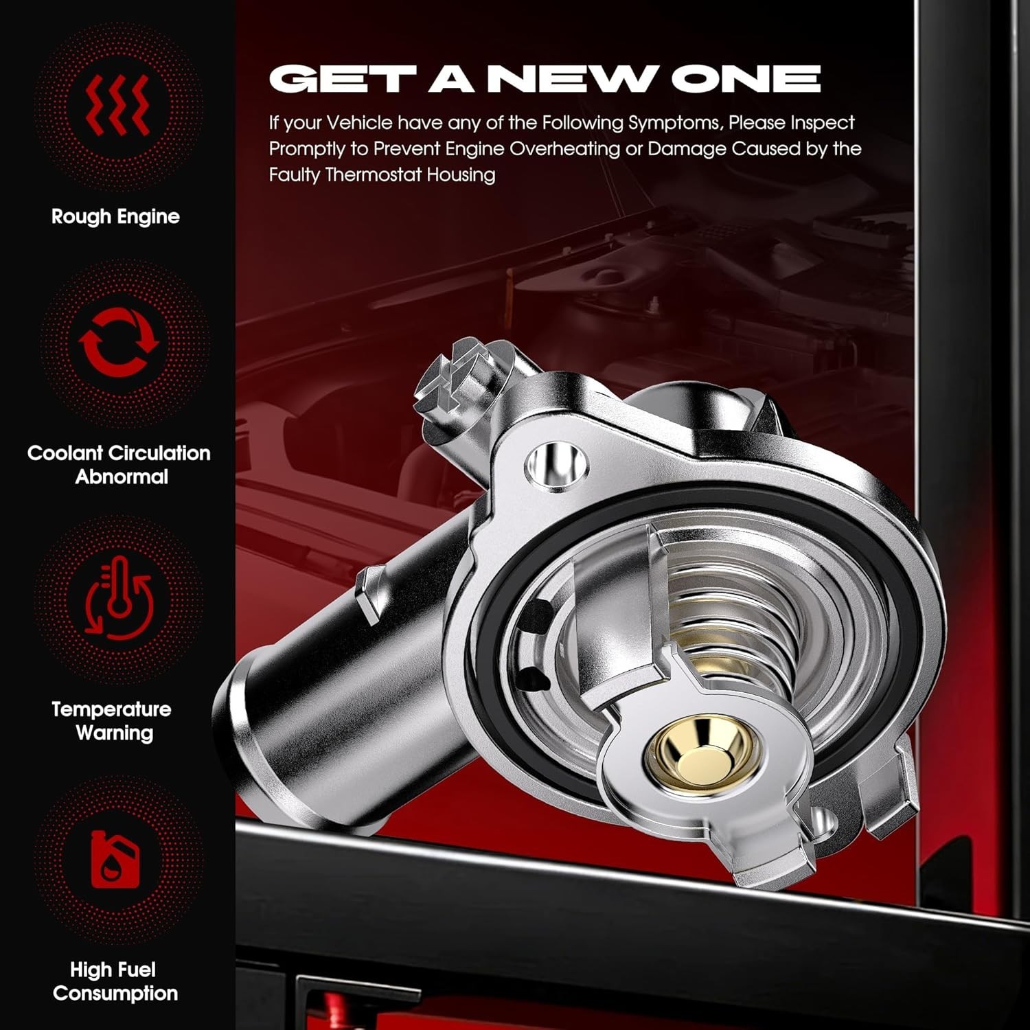 Upgrade Aluminum Thermostat Housing Assembly Compatible with Dodge Durango Jeep