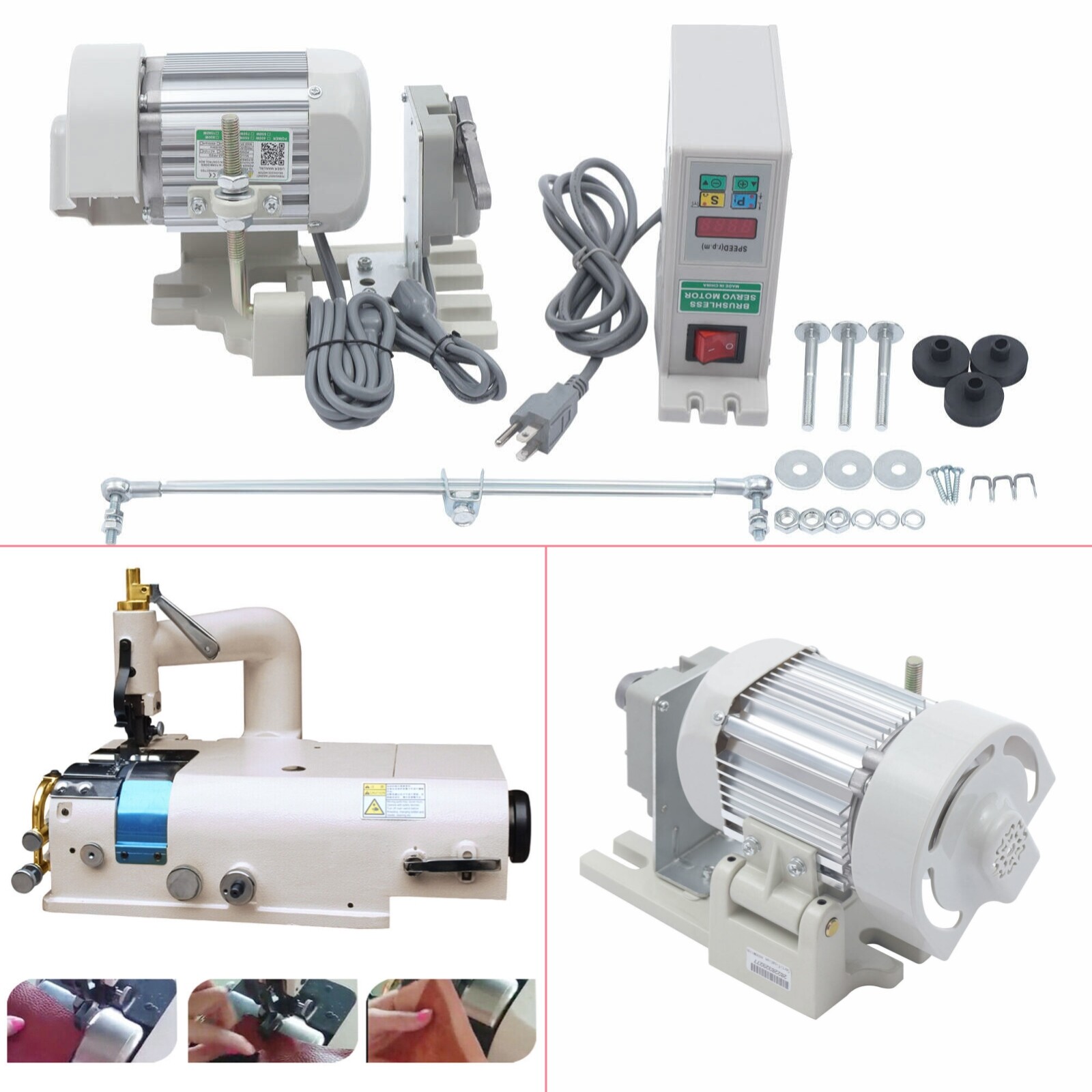 Electric Leather Skiver Skiving Peeling Machine & 600W Brushless Servo Motor Set