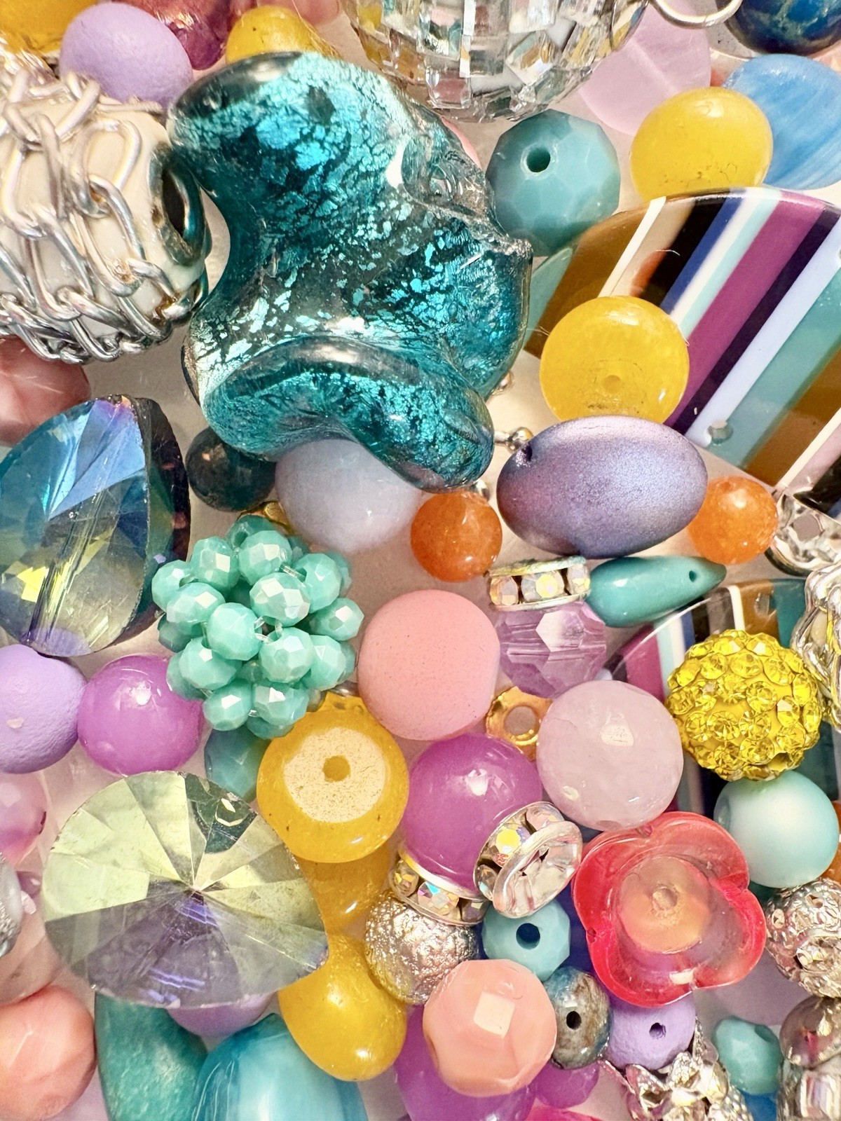 Roller Disco BEAD MIX for Jewelry Making – Glass, Gemstone, Boho, Charms
