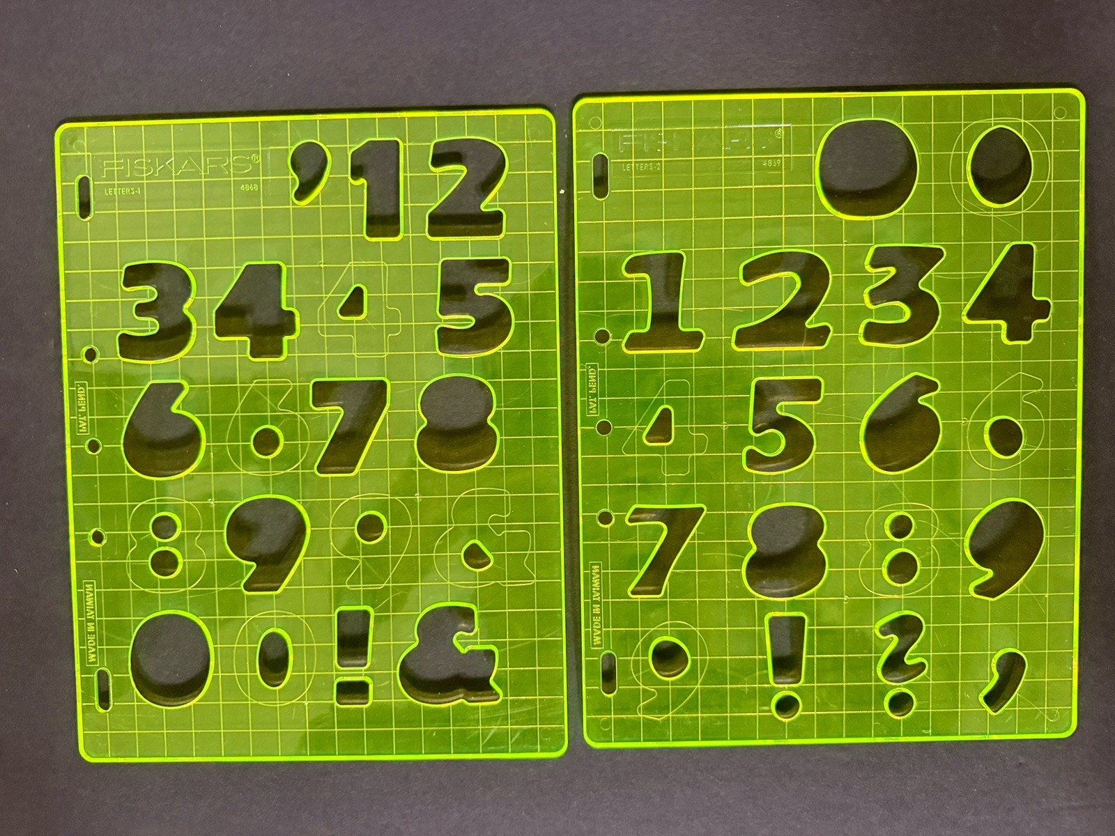 Lot Of 8 Fiskars Templates Letters Numbers Shapes SEE DESCRIPTION