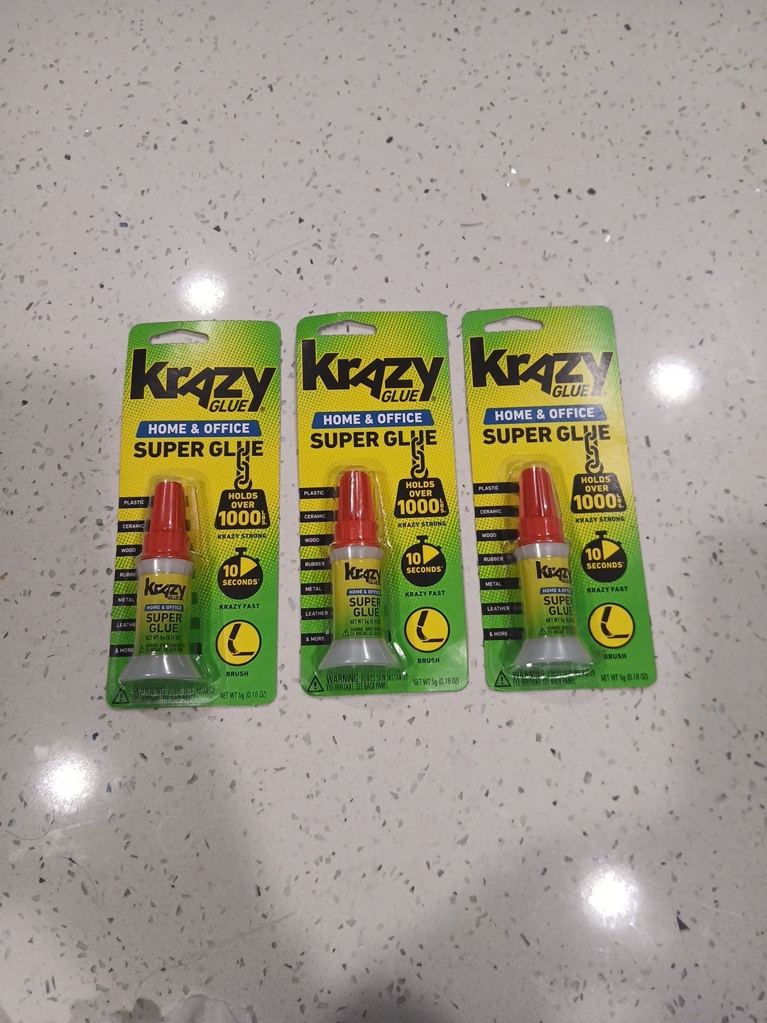 Krazy Glue Home & Office Brush-On Superglue, 5 g, Quick Dry,
