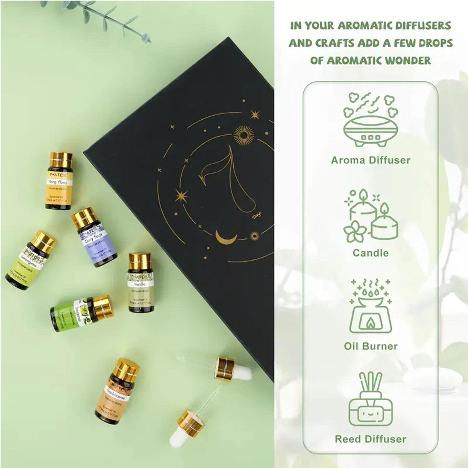 15pcs Essential Oil Gift Set, 5ml Each, for Diffusers, Humidifiers, DIY Candle