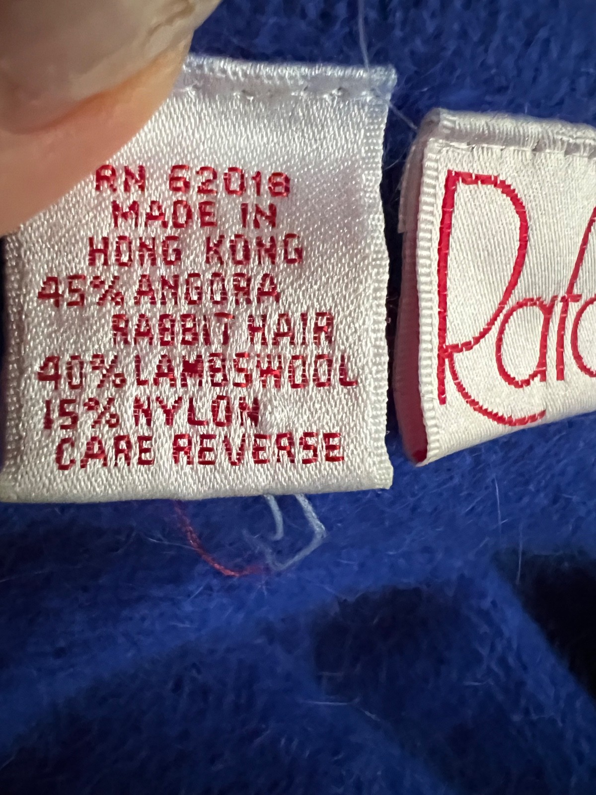 Recycled Yarn Royal Blue, 2-ply Angora 123 gr, 4 1/4 oz