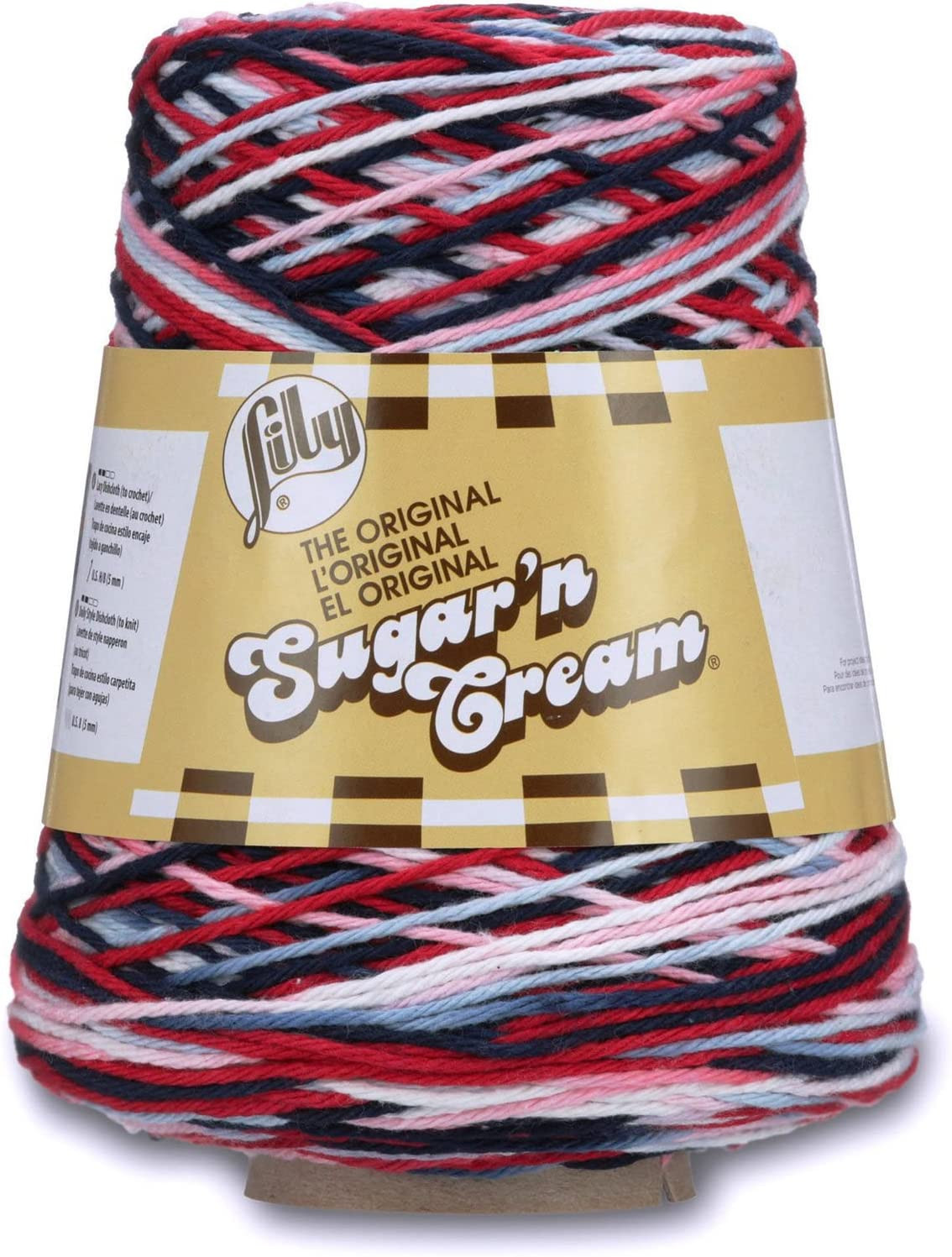 Lily Sugar’n Cream Cotton Cone Yarn, 14 oz, Nautical Ombre, 1 Cone