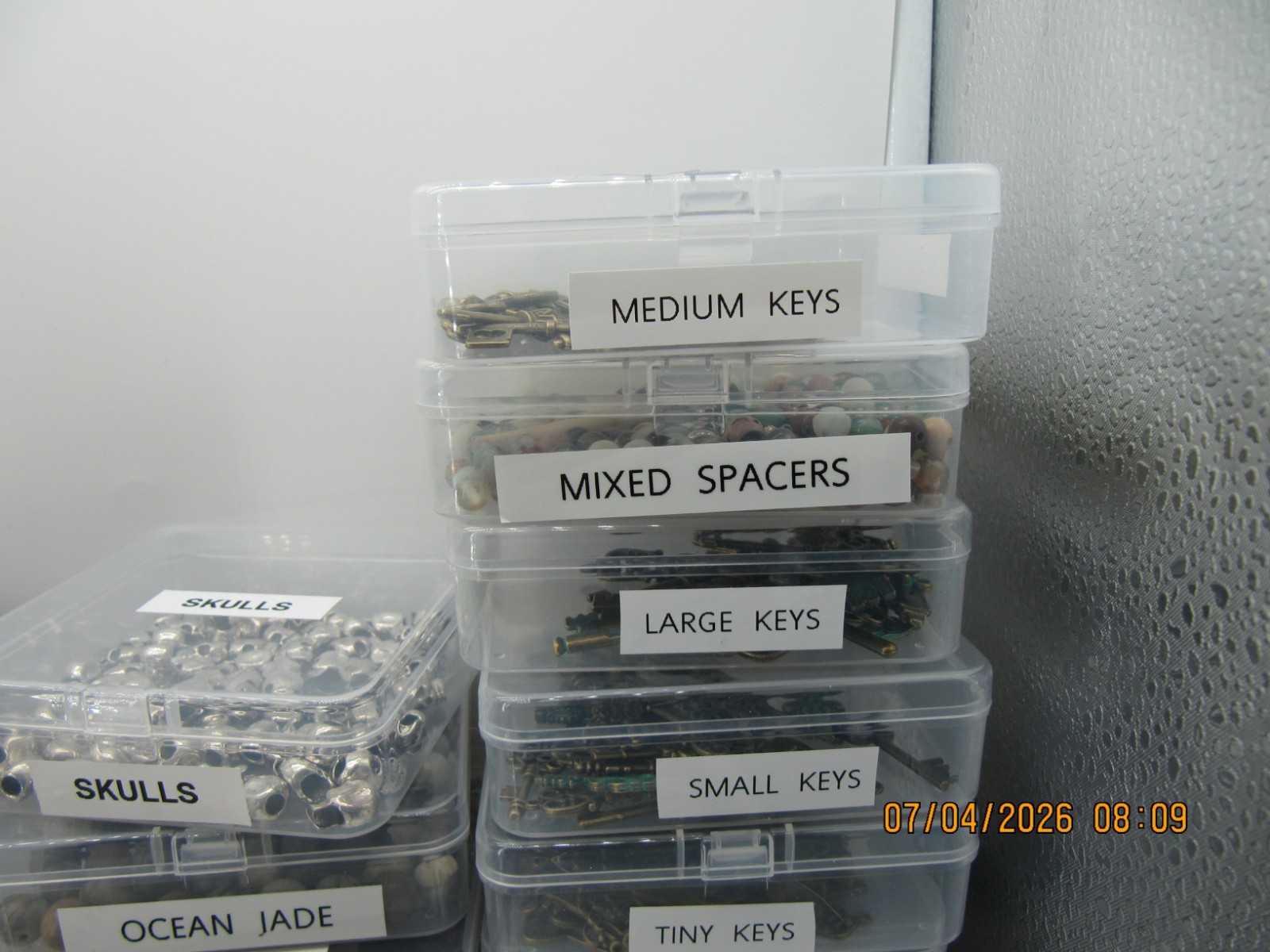 Huge 8# Lot of Various Beads & Jewelry Findings in Organized Containers