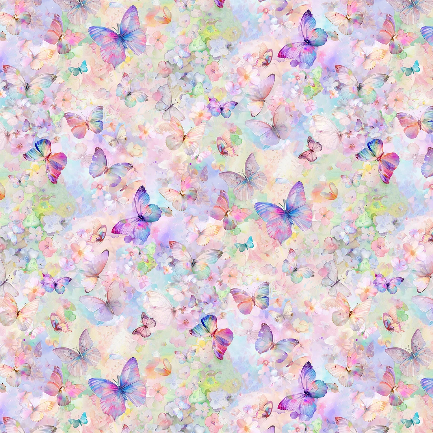 Flutter, Purple Butterfly Quilt Panel 24in x 44in, Timeless Treasures