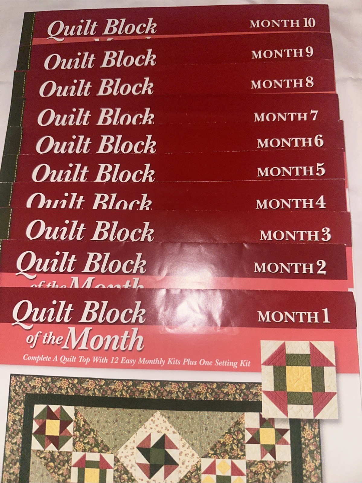 Quilt Block of Month JoAnn” Instruction Books 1-10 Only ( No Fabric )