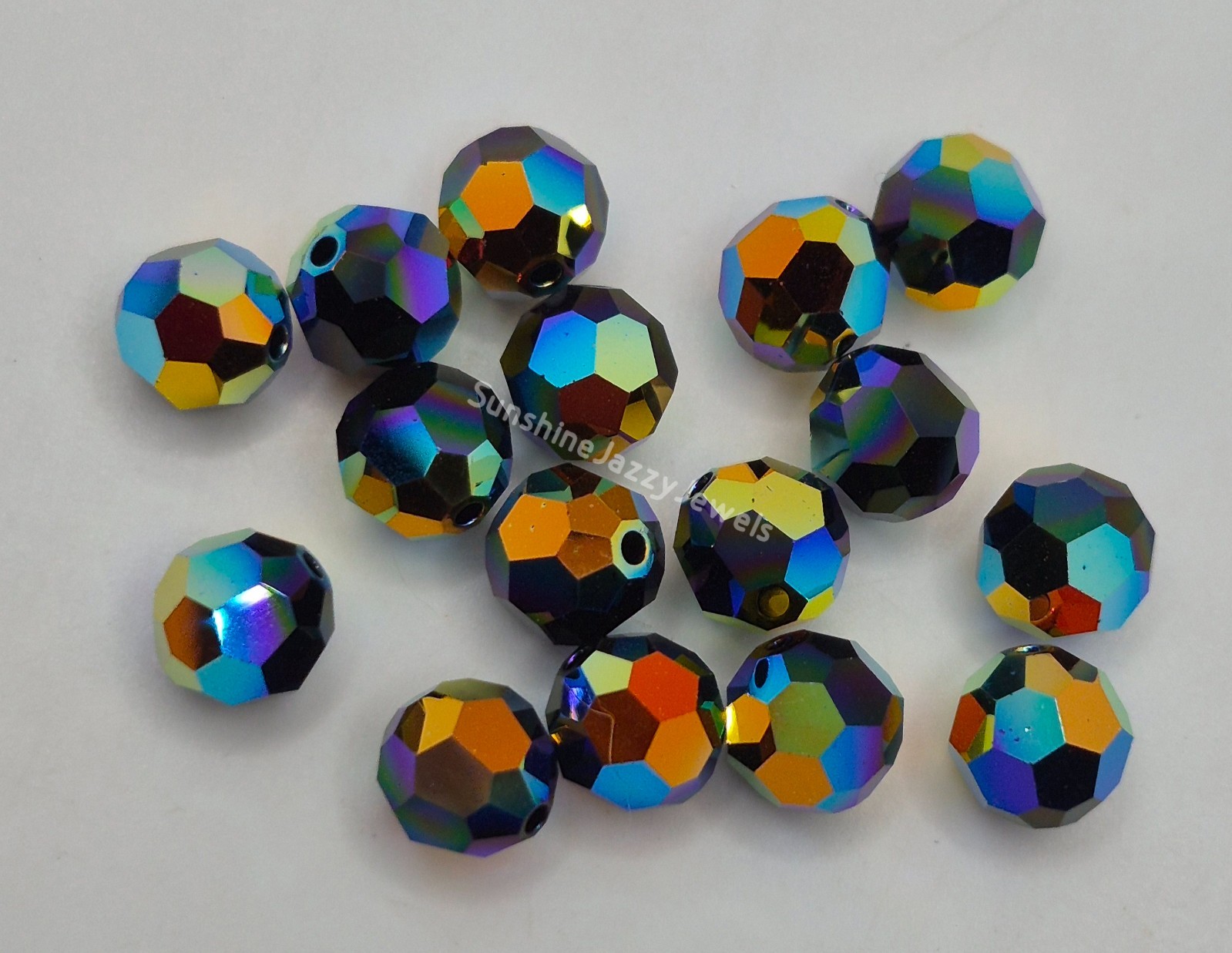 Swarovski Crystal Jet Black AB2X Round 5000 Beads; 4mm (24pc) or 8mm (6pc)