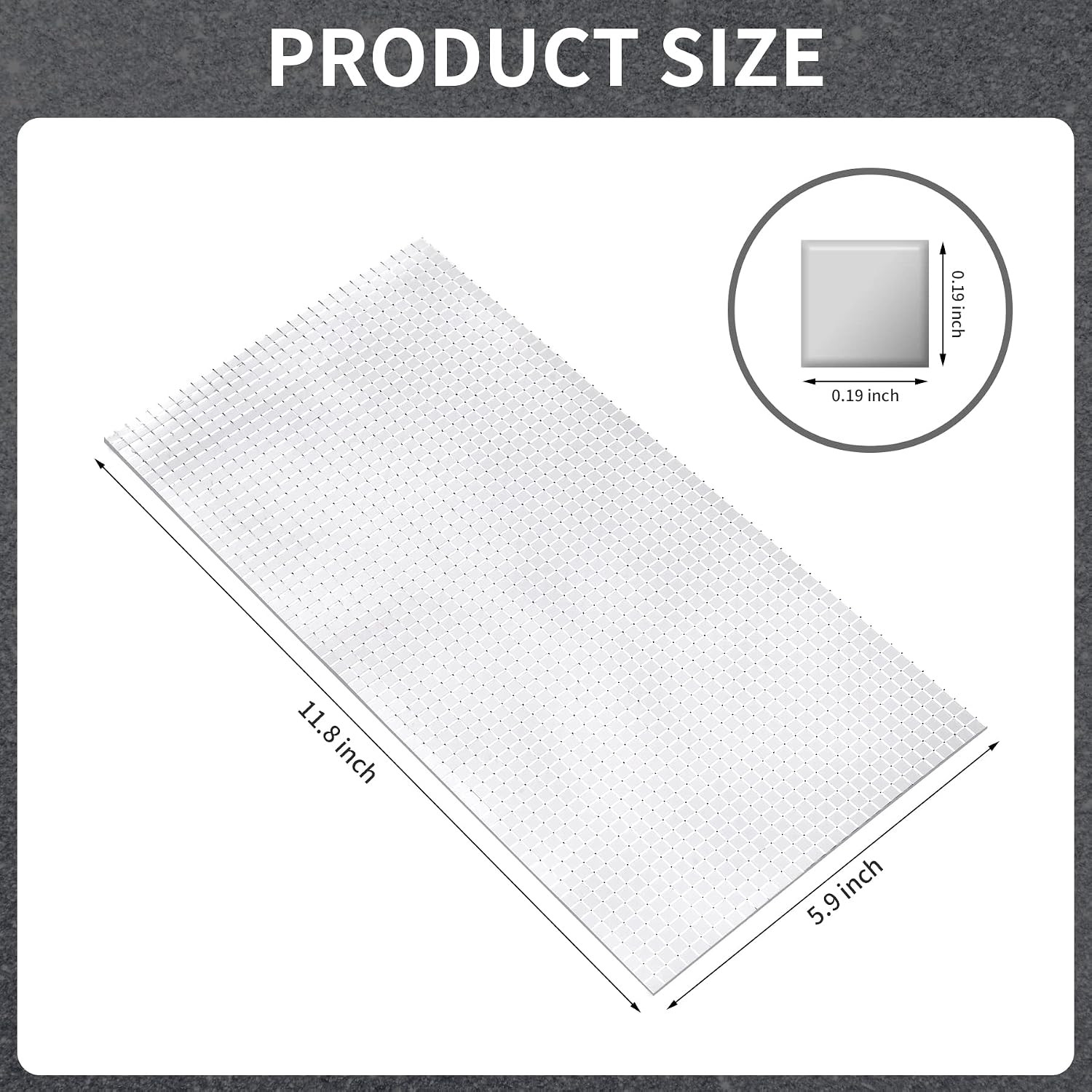 18000 PCS 5 X 5 Mm Mini Square Disco Tiles Silver | Self-Adhesive Mirror Mosaic