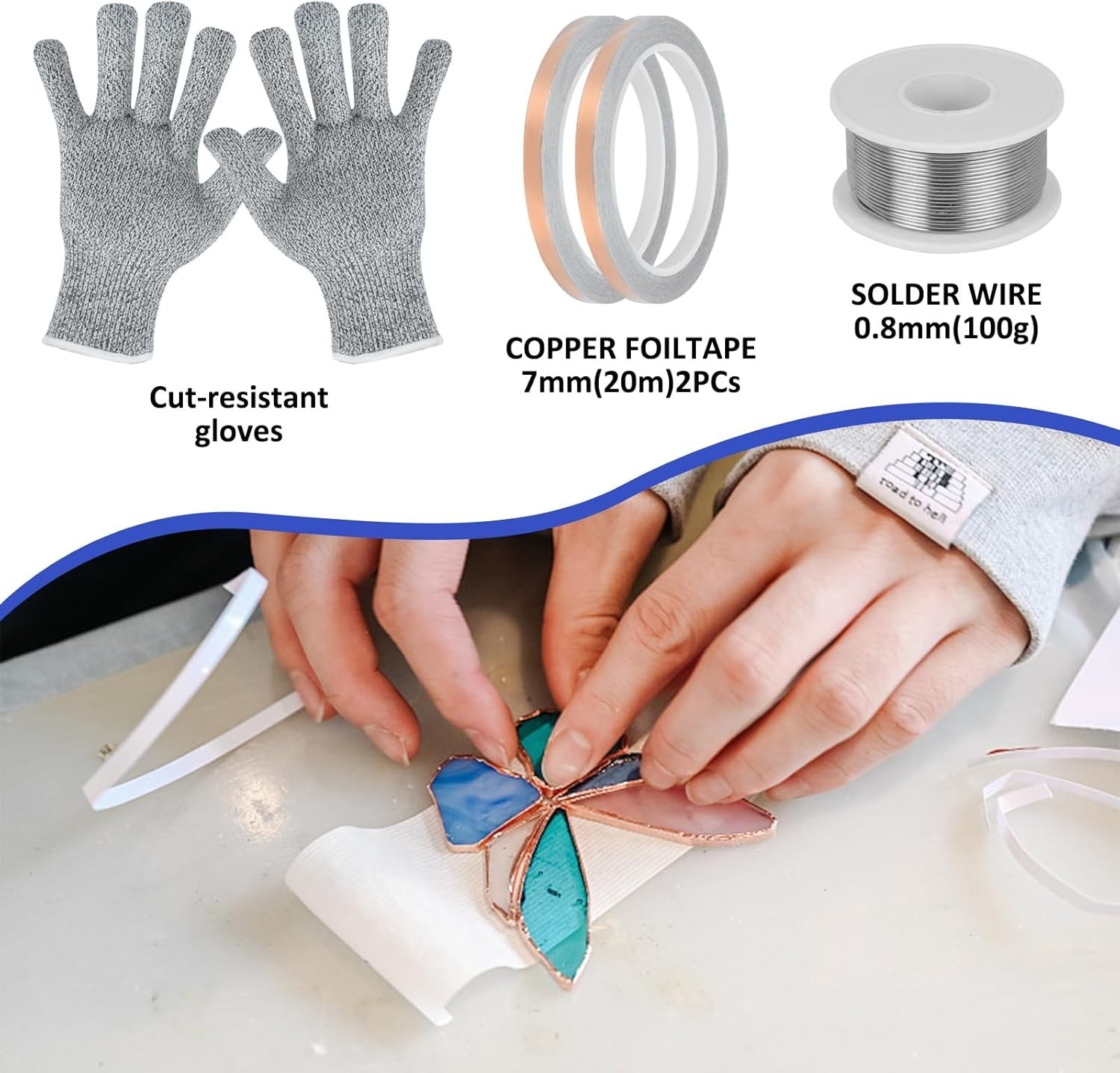Stained Glass Kits for Adults Complete Stained Glass Supplies with 100W Solderin