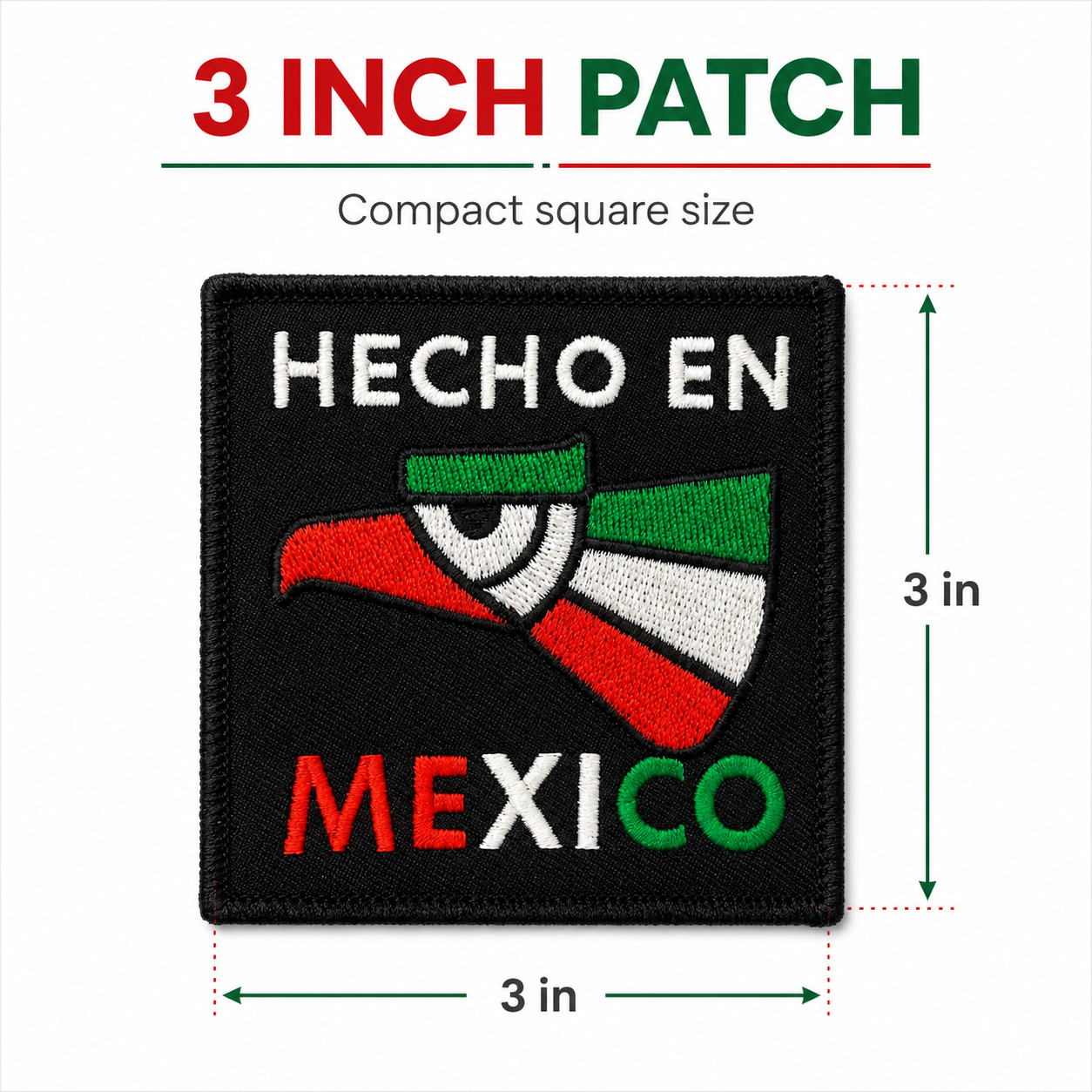 Made in Mexico Hecho En Mexico Flag Iron On Embroidered Patch Badge Pride 3”