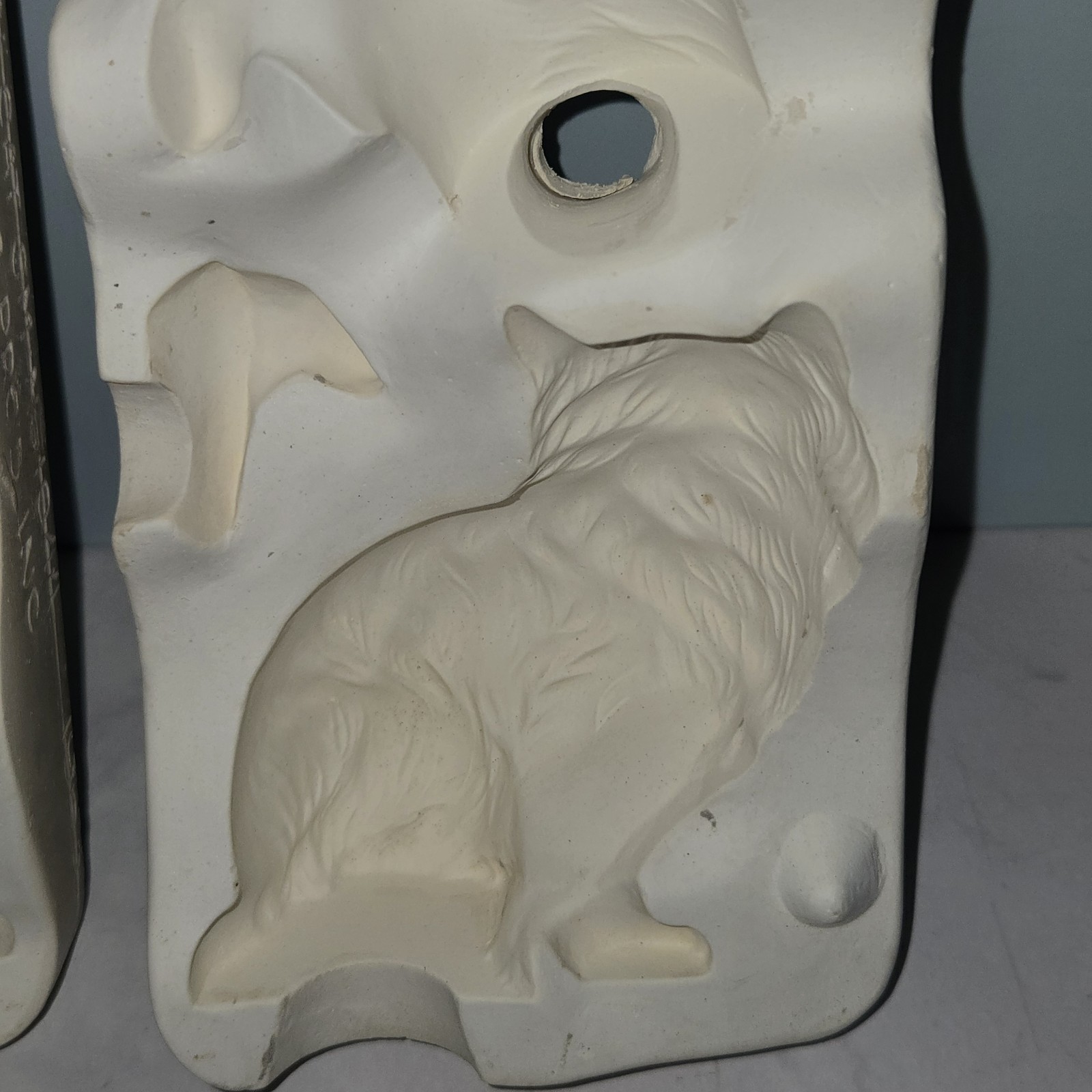 Vtg Duncan Slip Casting Mold Persian Cat Figurine Long Hair 1963 Plaster 2-Part