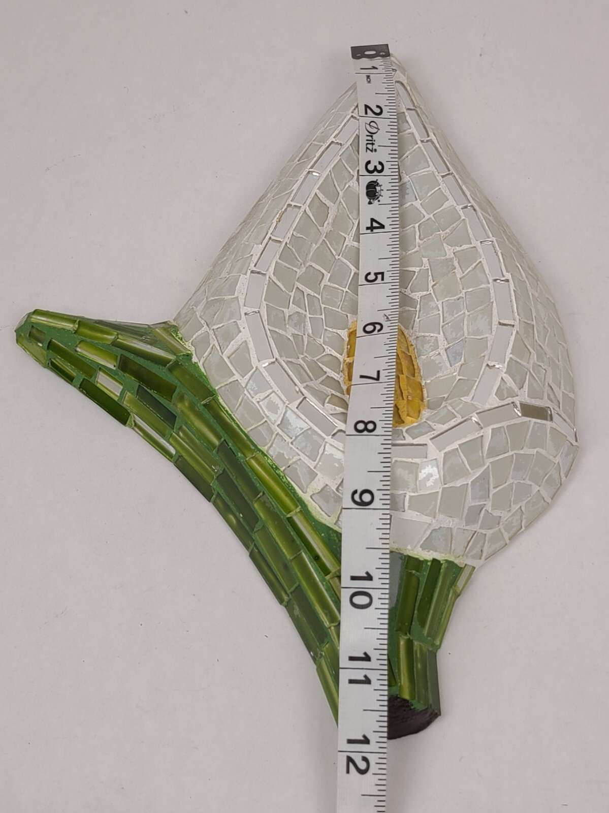 Handmade Mosaic Art Calla Lily Wall Hanger Decorative White Flower Floral Decor