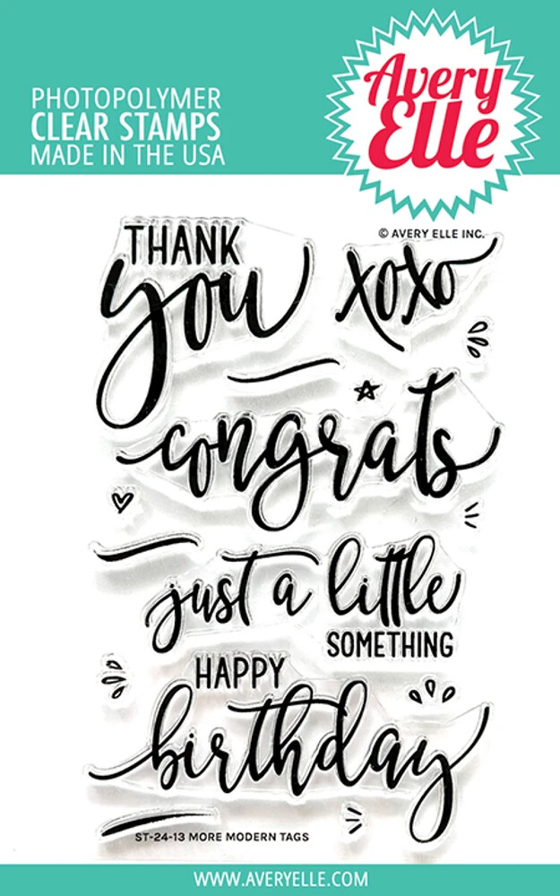 Avery Elle “MORE MODERN TAGS” Clear Photopolymer Stamp Set 2024 Stamps
