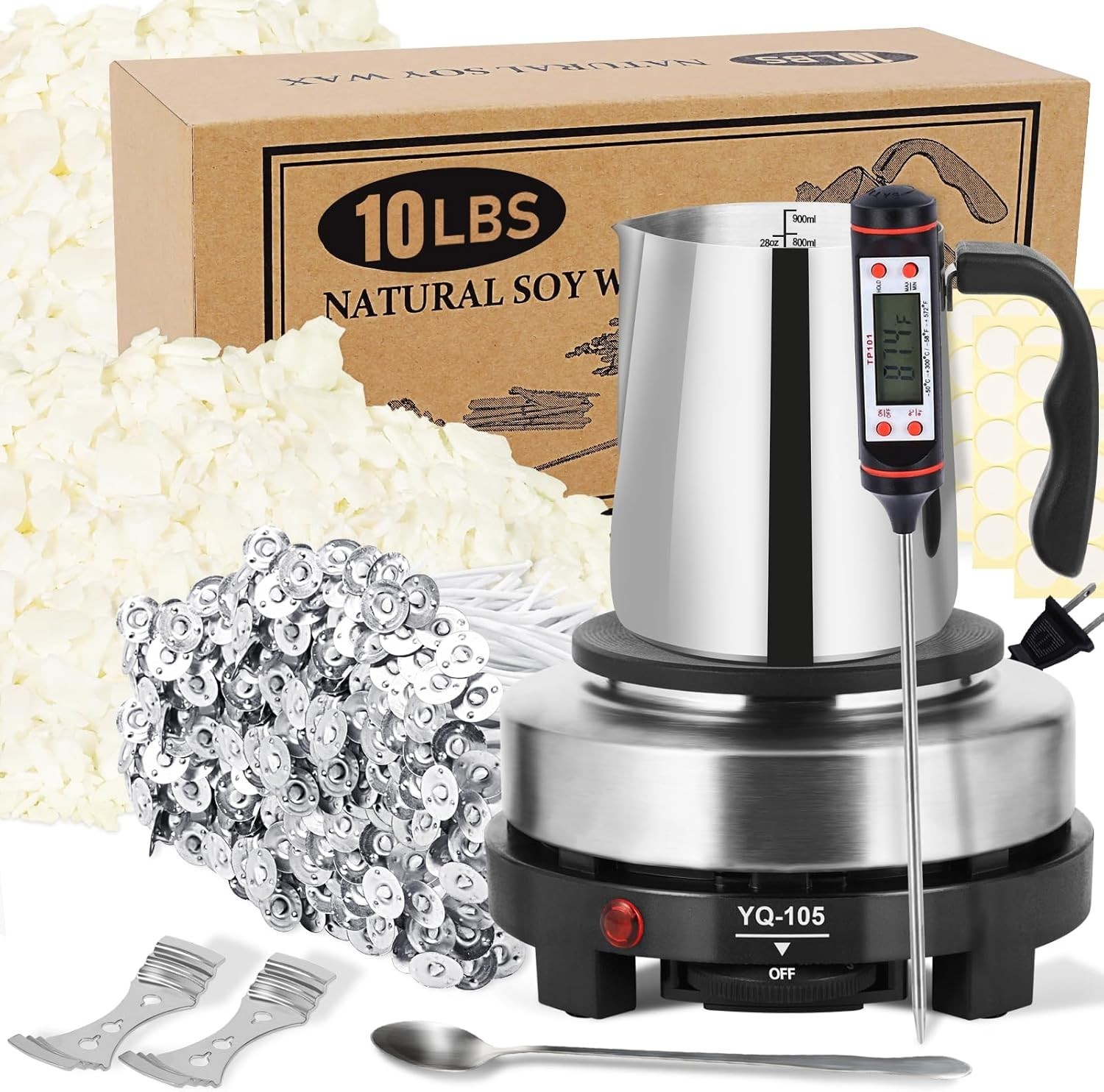 All-in-One 10lb Soy Wax Candle Kit with Electric Melter | Perfect for Beginners