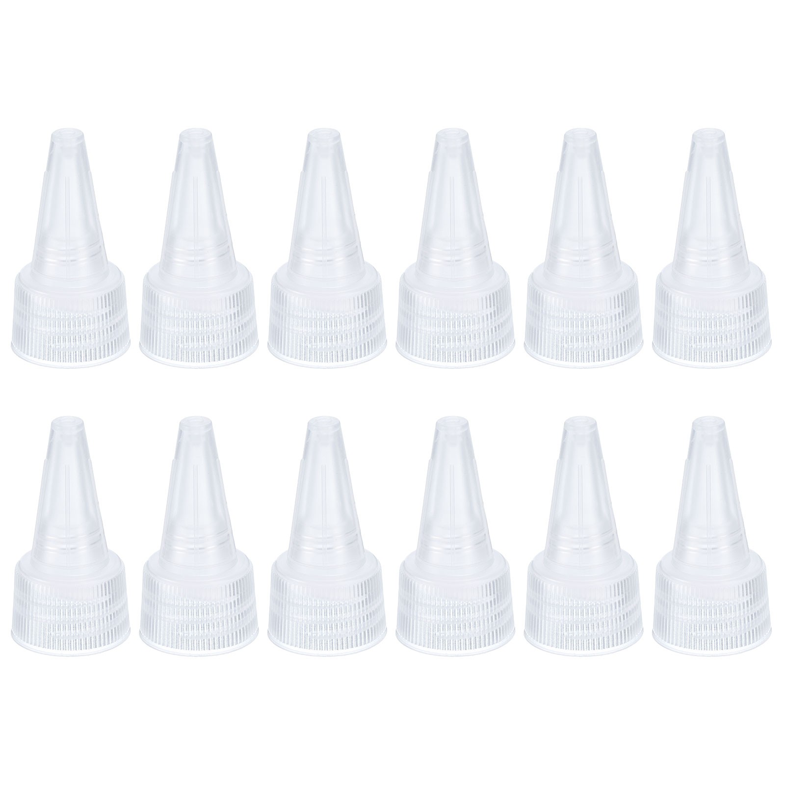 20/410 Twist Bottle Caps 12Pcs, Plastic Squeeze Bottle Replacement Caps Clear