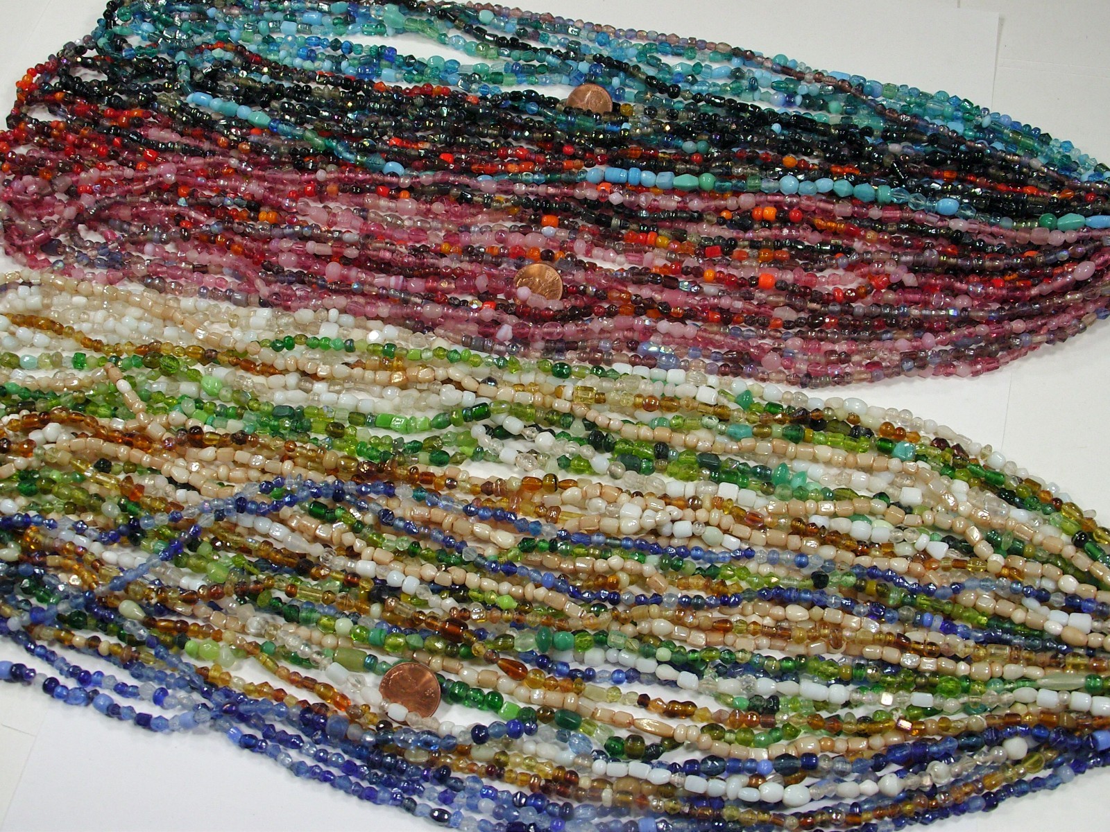 30 Strands 36″ India Handmade Assorted Color Glass Beads Wholesale Bulk (CT-60)