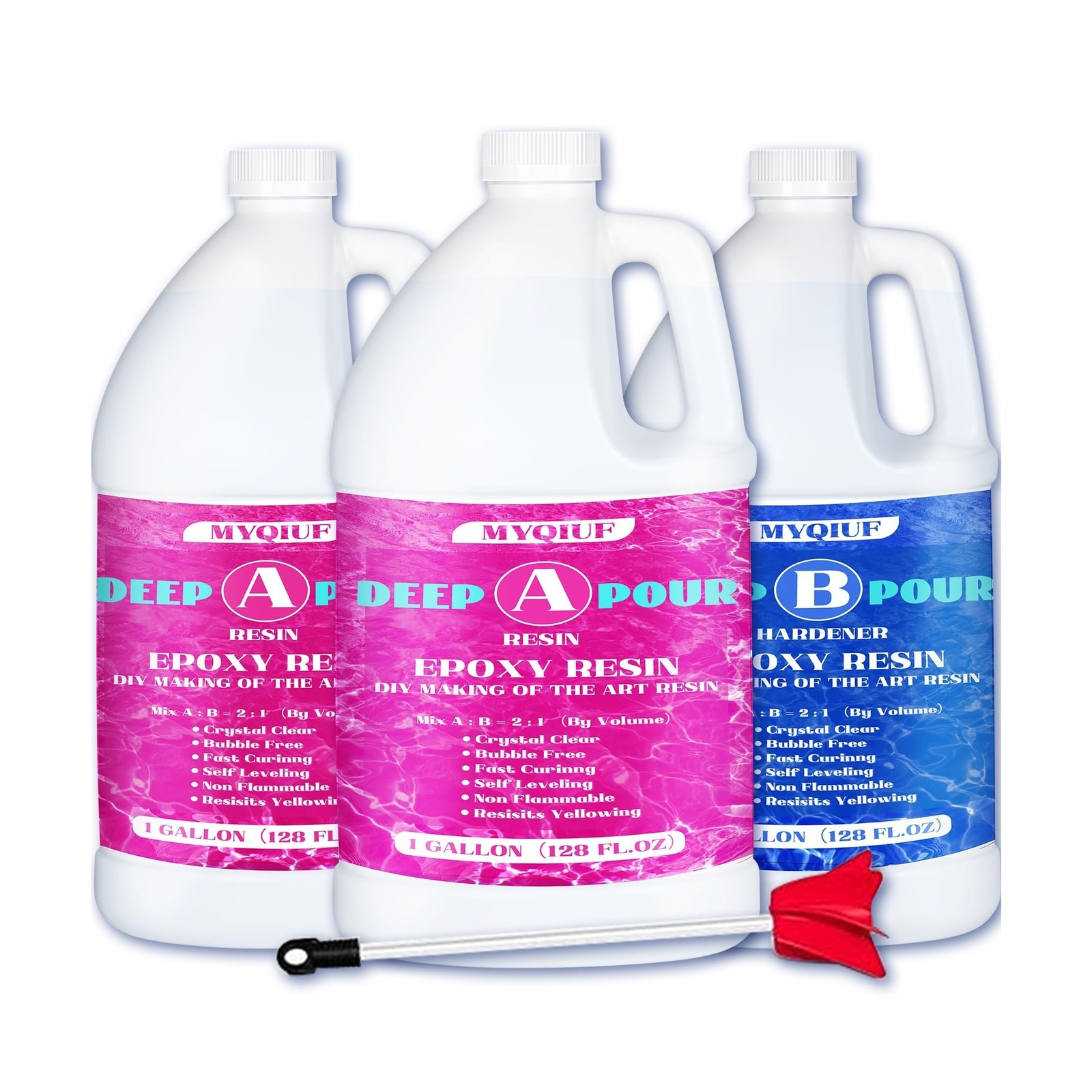 Deep Pour Epoxy Resin, 3 Gallon 2-4″ Pour Depths Epoxy Resin Kit Crystal Clea…