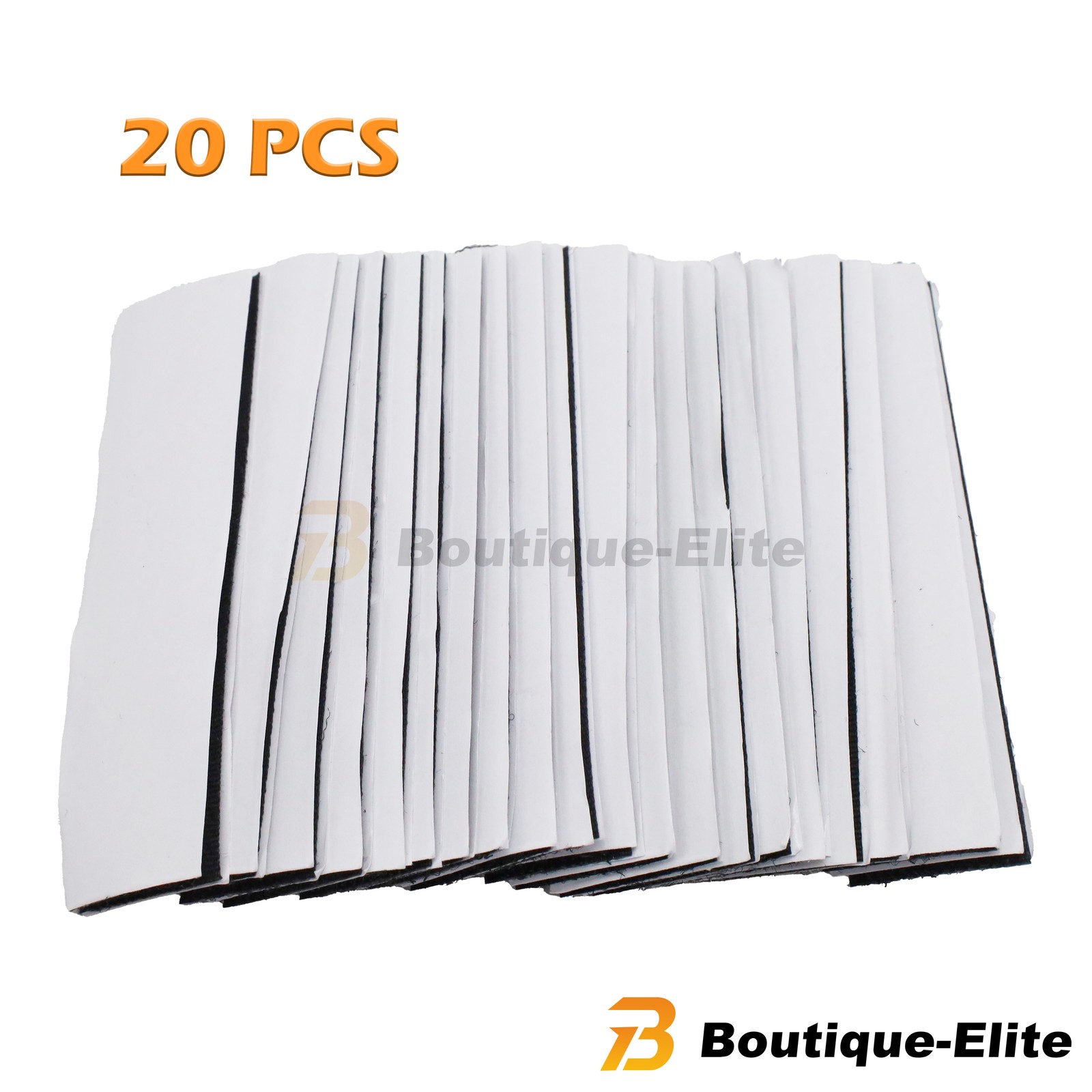 20 Sets Heavy Duty Hook & Loop Adhesive Strips 1×4” Black Sticky Back Fastener