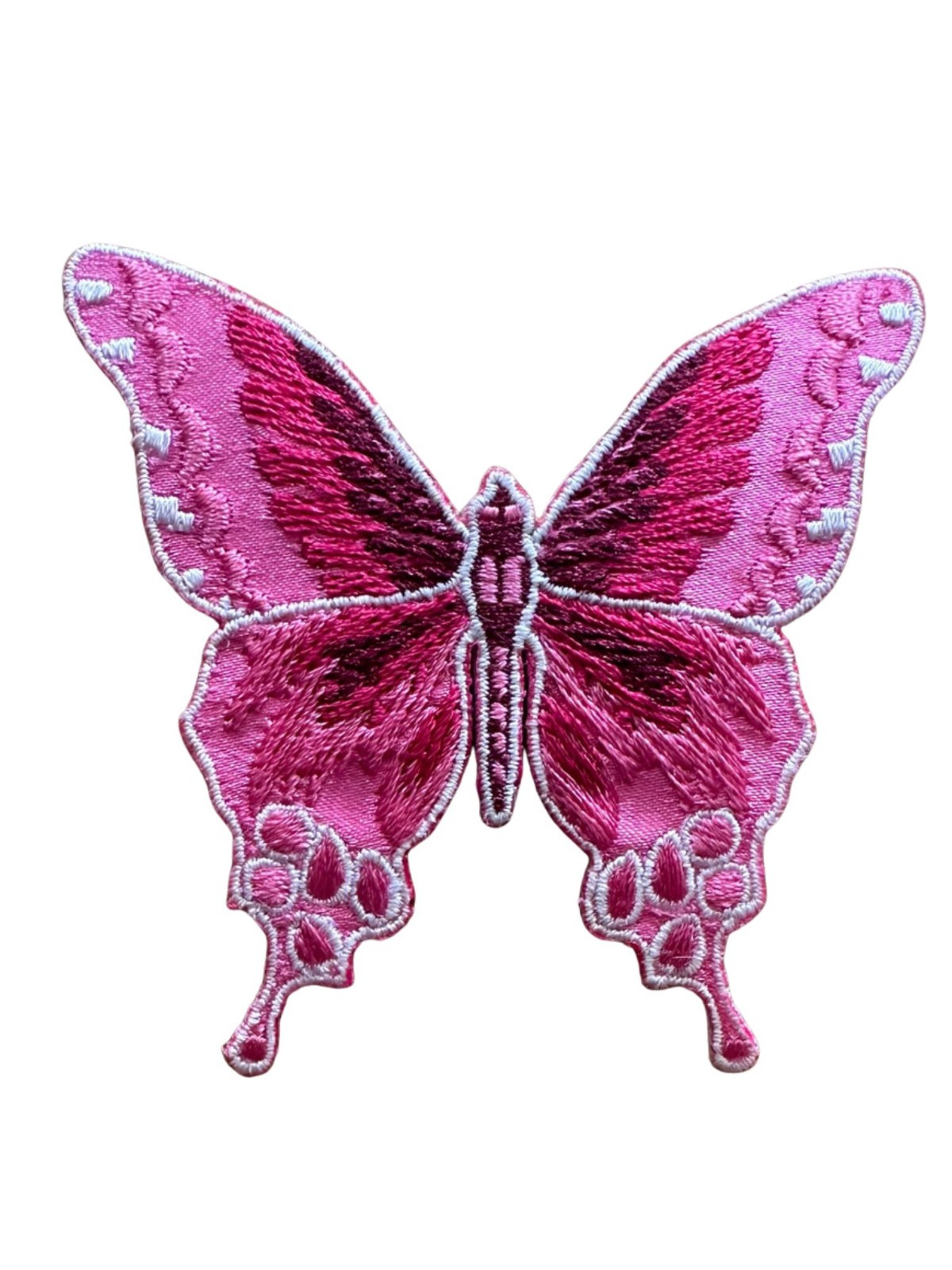Pink Butterfly Embroidered Iron On Jacket Patch – Cute Insect 161-A
