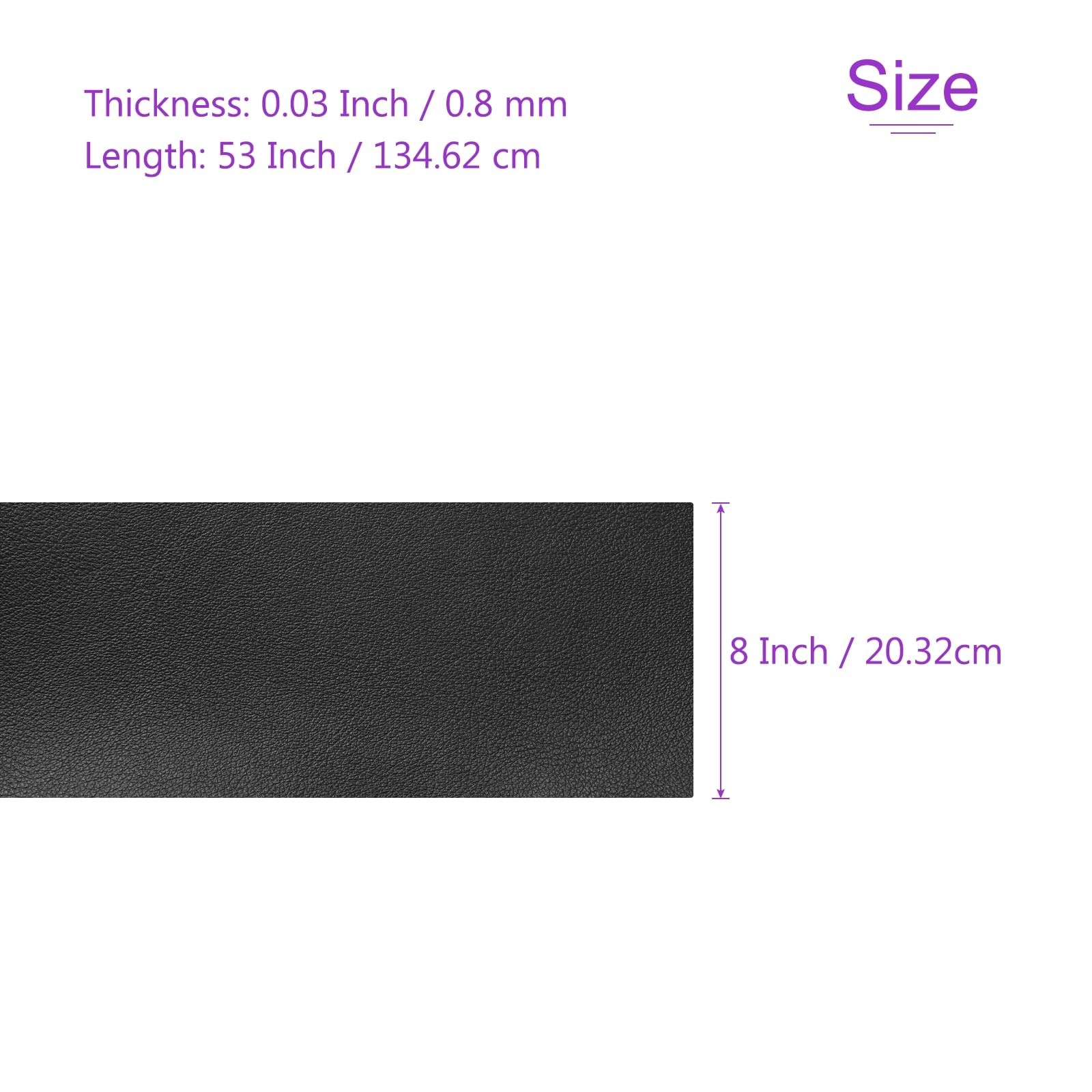 DMiotech 1 Pack 8 Inch x 53 Faux Leather Sheet 8 x 53 Inch, Black