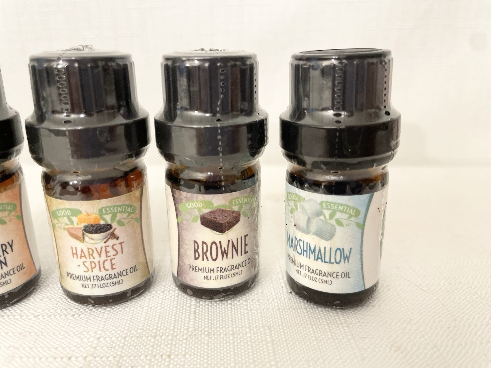 (5) Essential Oil Set Dessert Scented Marshmallow Apple Pie Brownie 5ml .17 oz