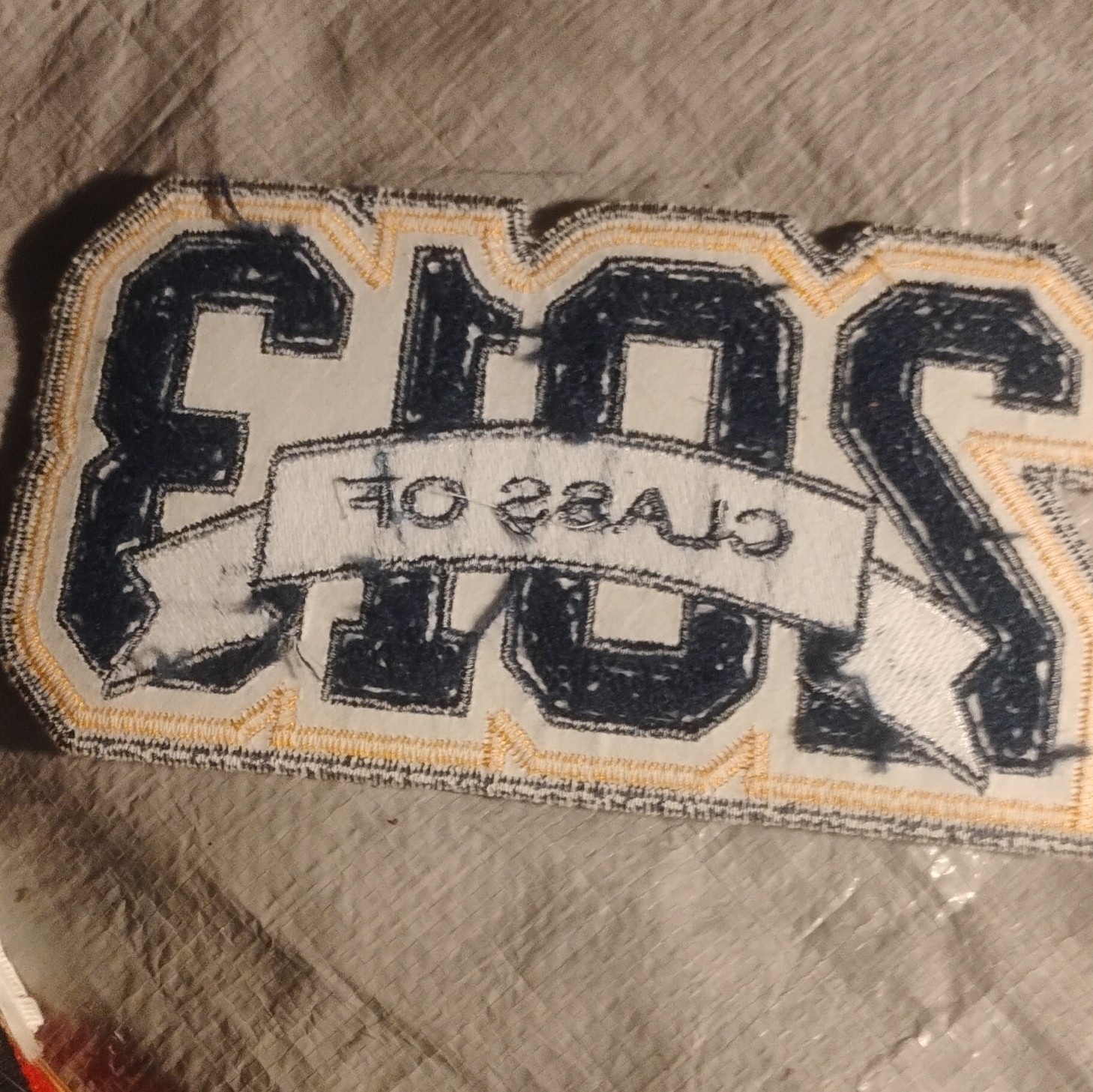 Class of 2013 School Embroidered Sew-On Patch, Black/Yellow/White, Single
