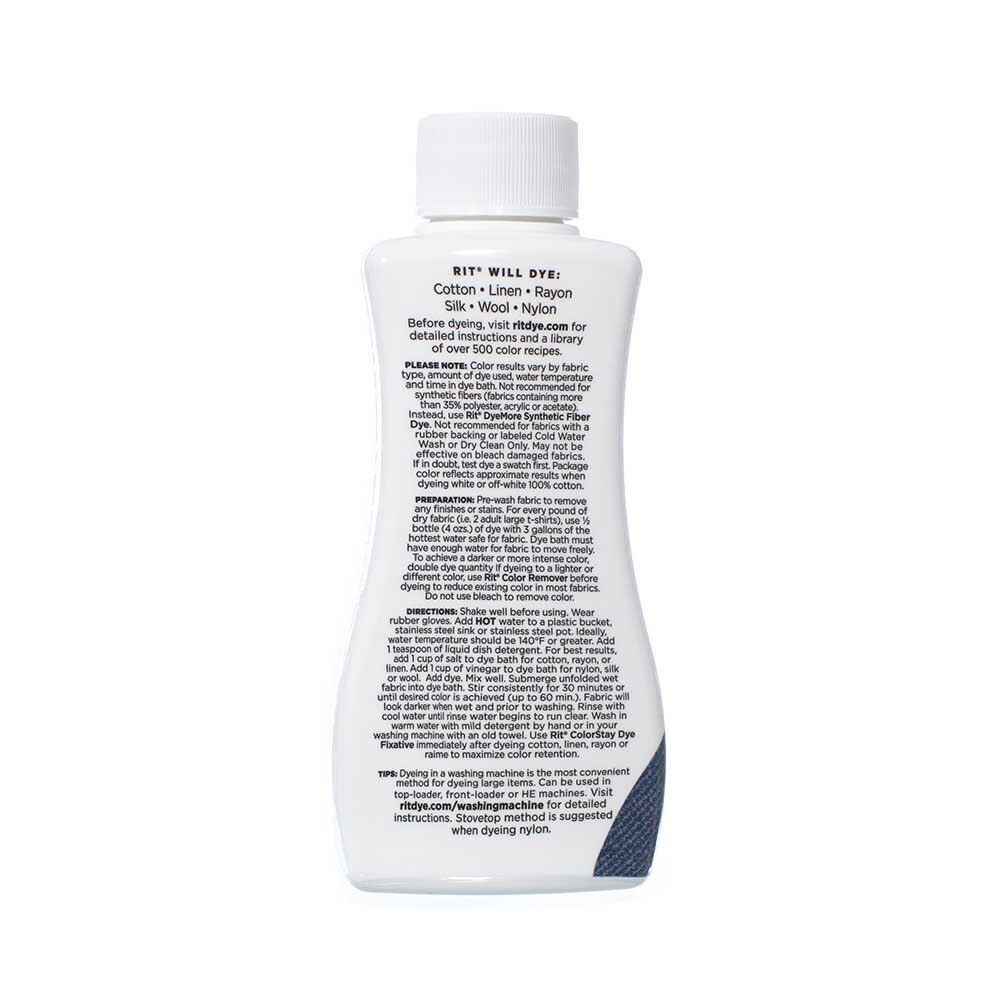 Craft County RIT DYE Liquid All-Purpose – Color, Marble, Tie-Dye Fabrics 8 Oz
