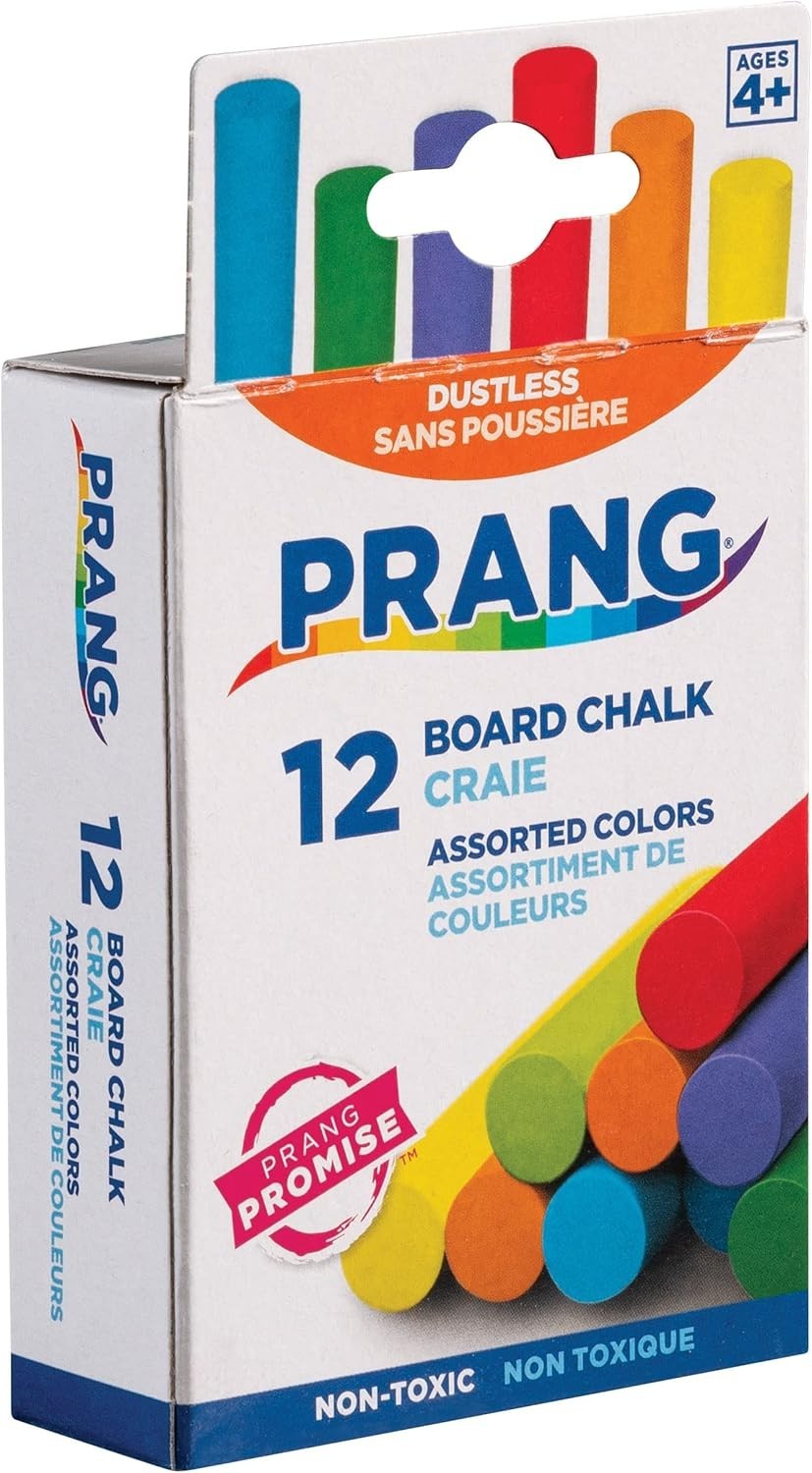 Chalk for Kids: 12 Assorted Colors, Dust-Free & Scratchless Writing Experience