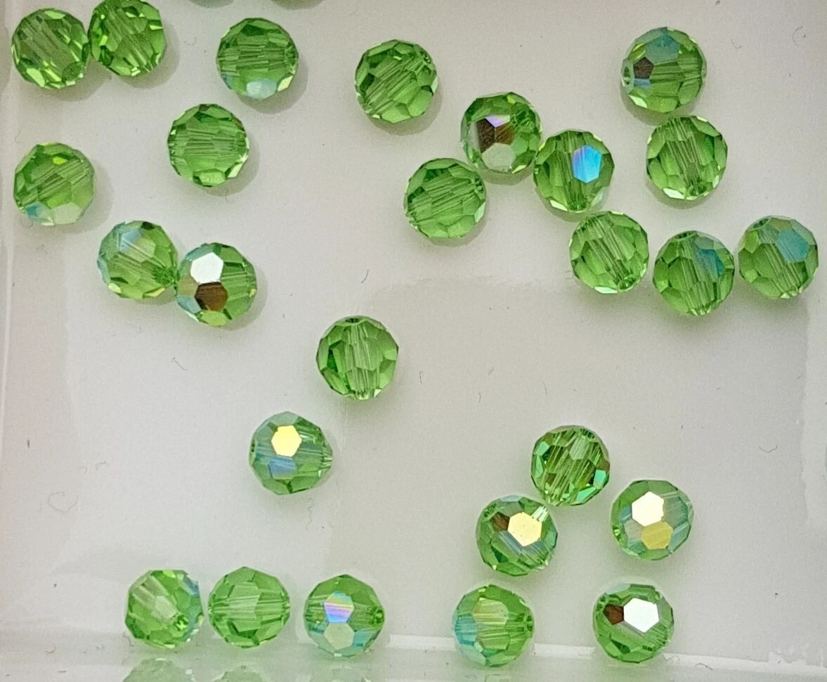144x Swarovski 5000 Crystal AB 6mm Bicone Beads – Genuine Xilion Cut Bulk Pack