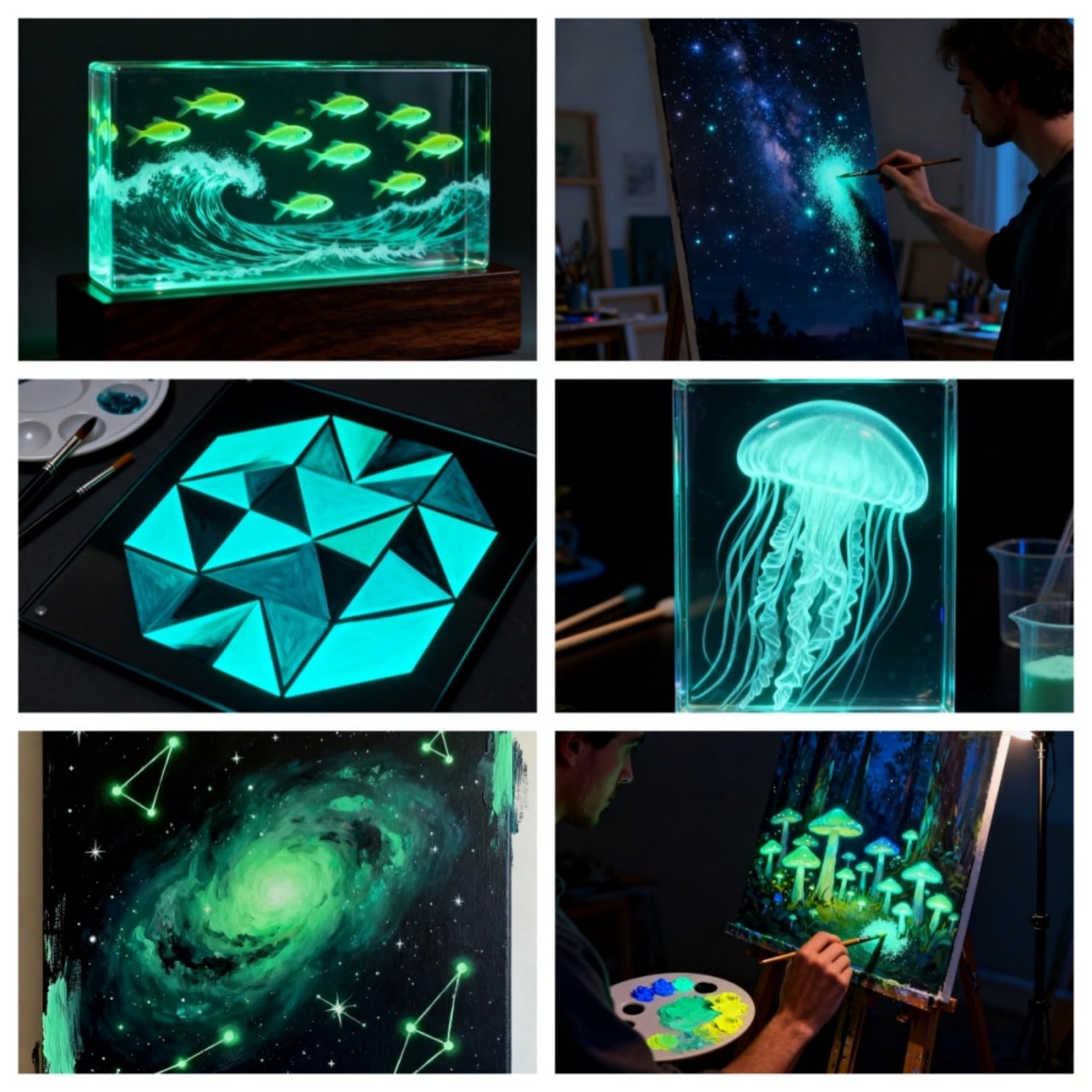 Glow in The Dark Powder Pigment,Luminous Pigment,Neutral and Fluorescent Glow…
