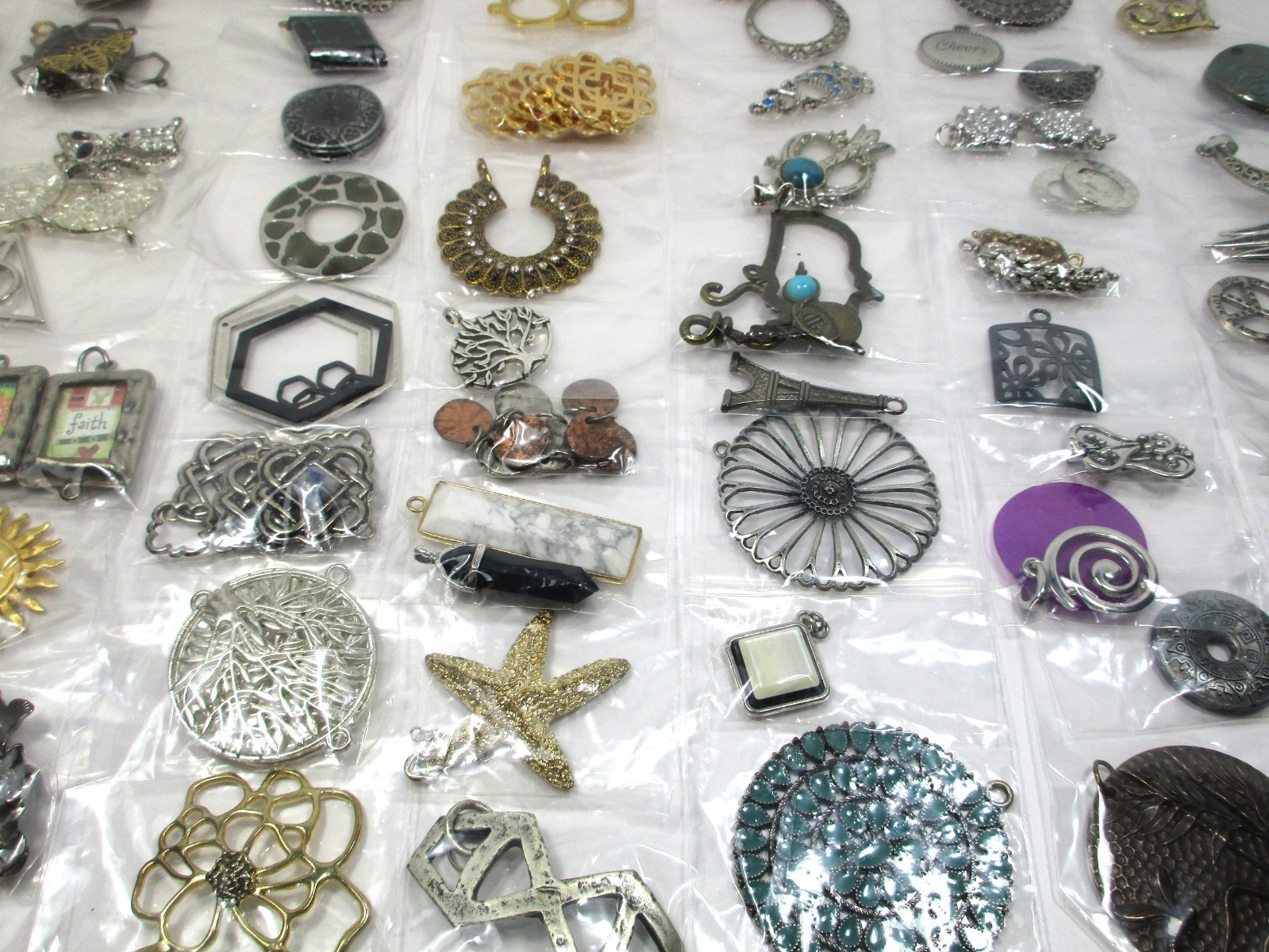 Bulk Lot – Jewelry Making Supplies – 1-1/2 lbs. Assorted Pendants & Findings
