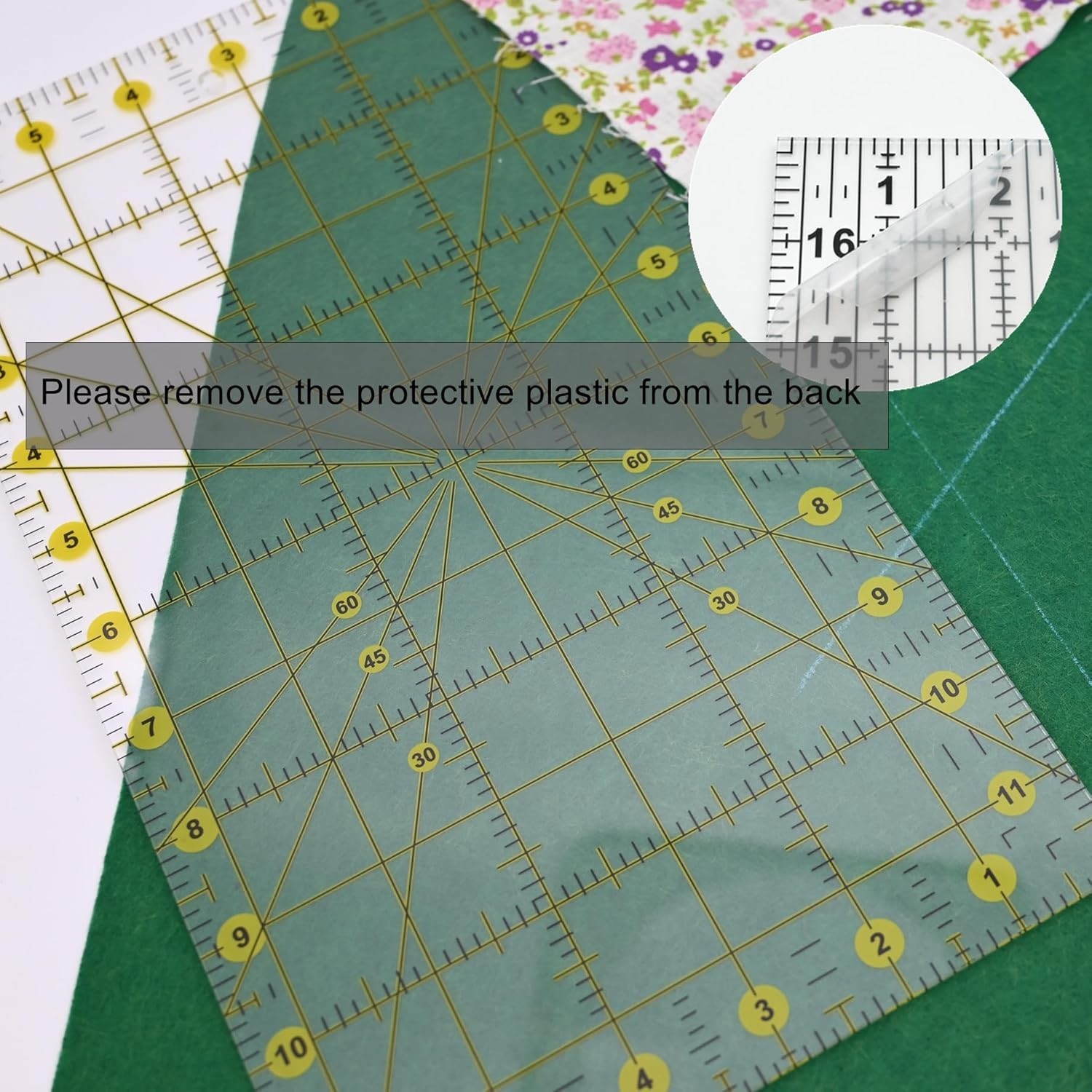 Clear Quilting Ruler 6.5×12 – Durable Acrylic for Accurate Fabric Measurements