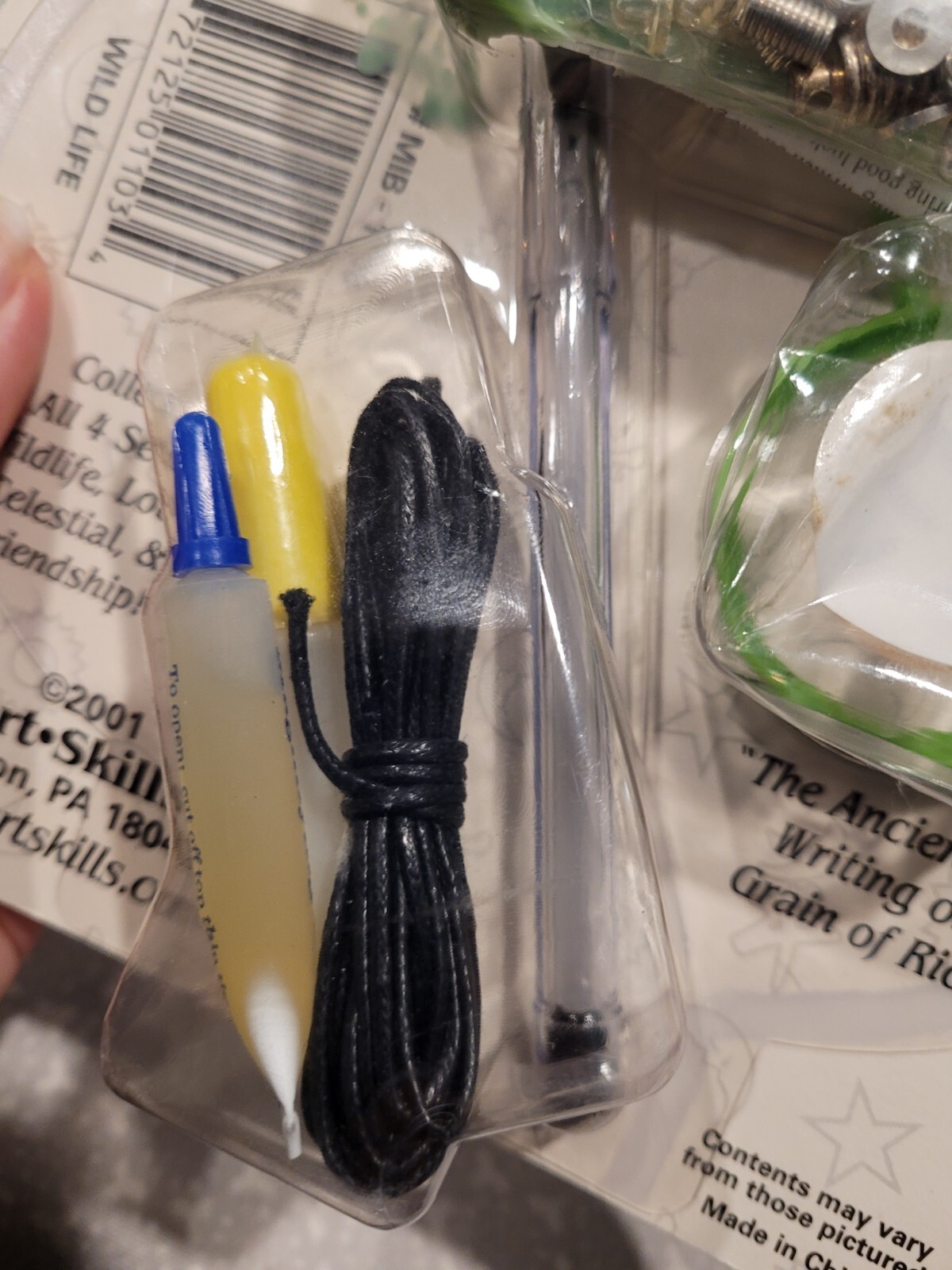 2001 Y2K Art Skills Message in a Bottle Rice Jewelry Wildlife Necklace Kit NOS