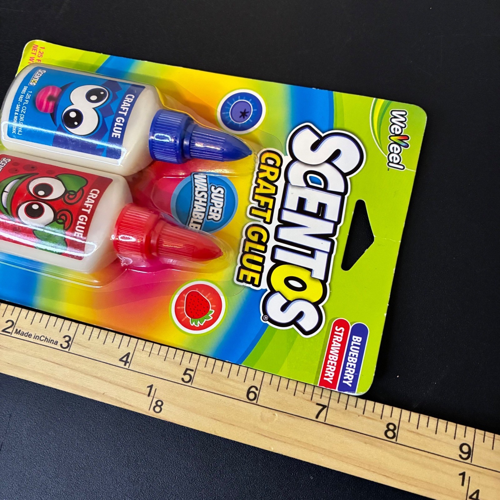 Scentos Craft Glue 2 Pack Blueberry Strawberry Super Washable Non Toxic 2013 New