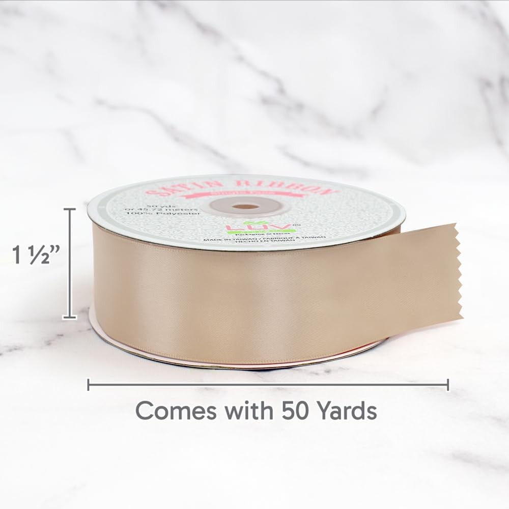 1.5 Inch 50 Yards Single Face Satin Ribbon Gift Wrapping Craft Wedding Bow