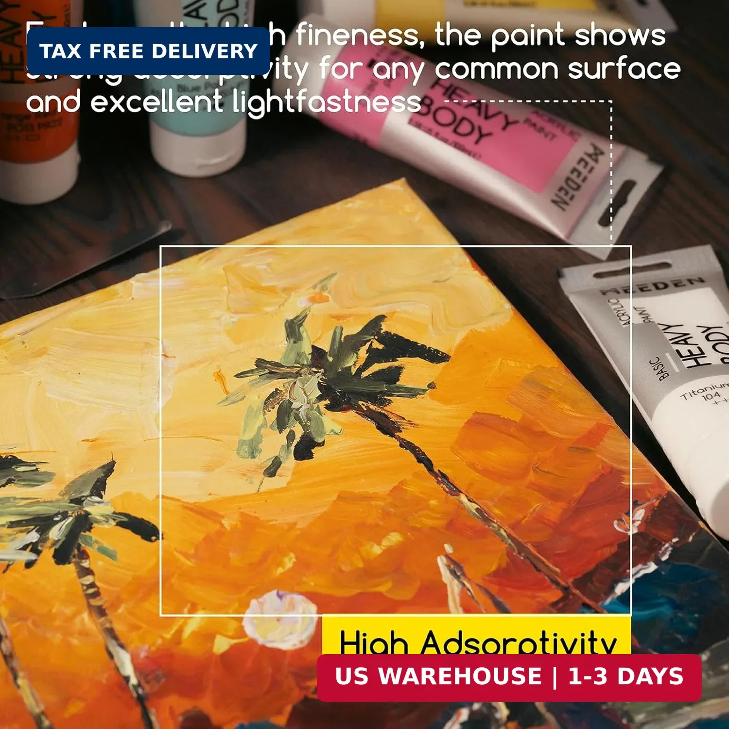 Acrylic Paint: Pack of 2 Heavy Body Acrylic Paints Titanium White