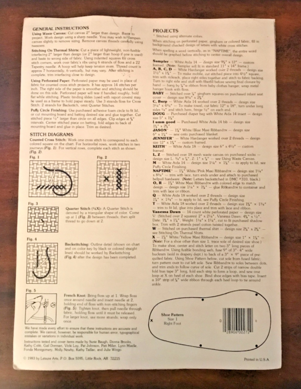 Leisure Arts Baby Alphabet Cross Stitch Pattern Leaflet 272 Vintage 1983