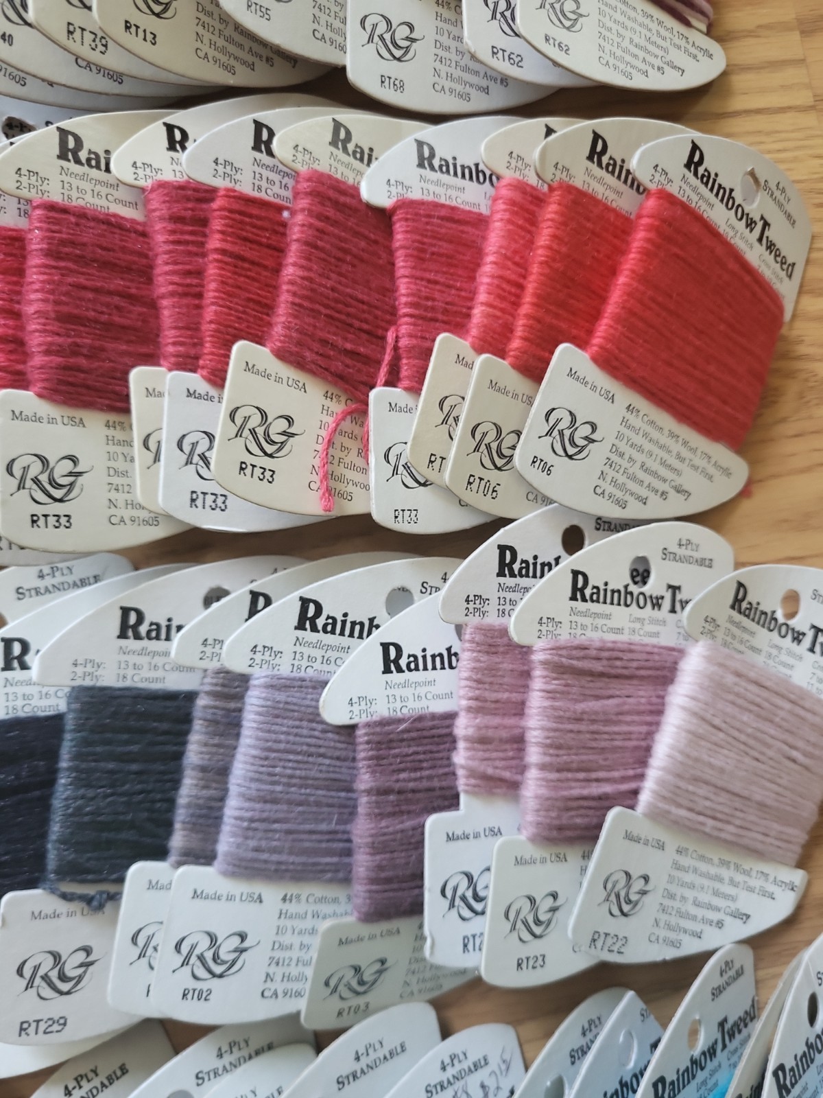 BIG Lot of 86 Rainbow Gallery Rainbow Tweed Wool Blend Floss/Yarn Needlepoint