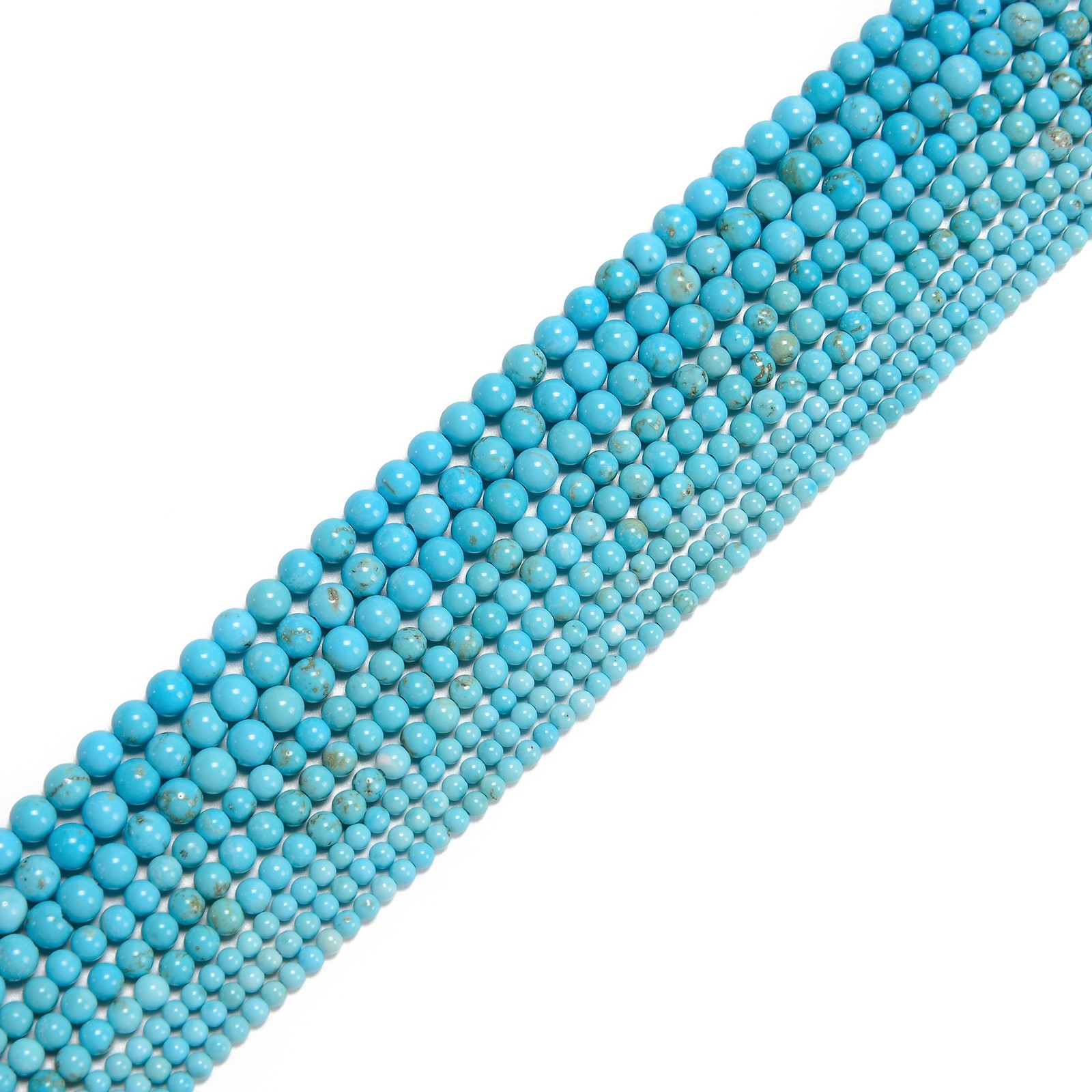 Blue Turquoise Smooth Round Beads 2mm 3mm 4mm 15.5″ Strand