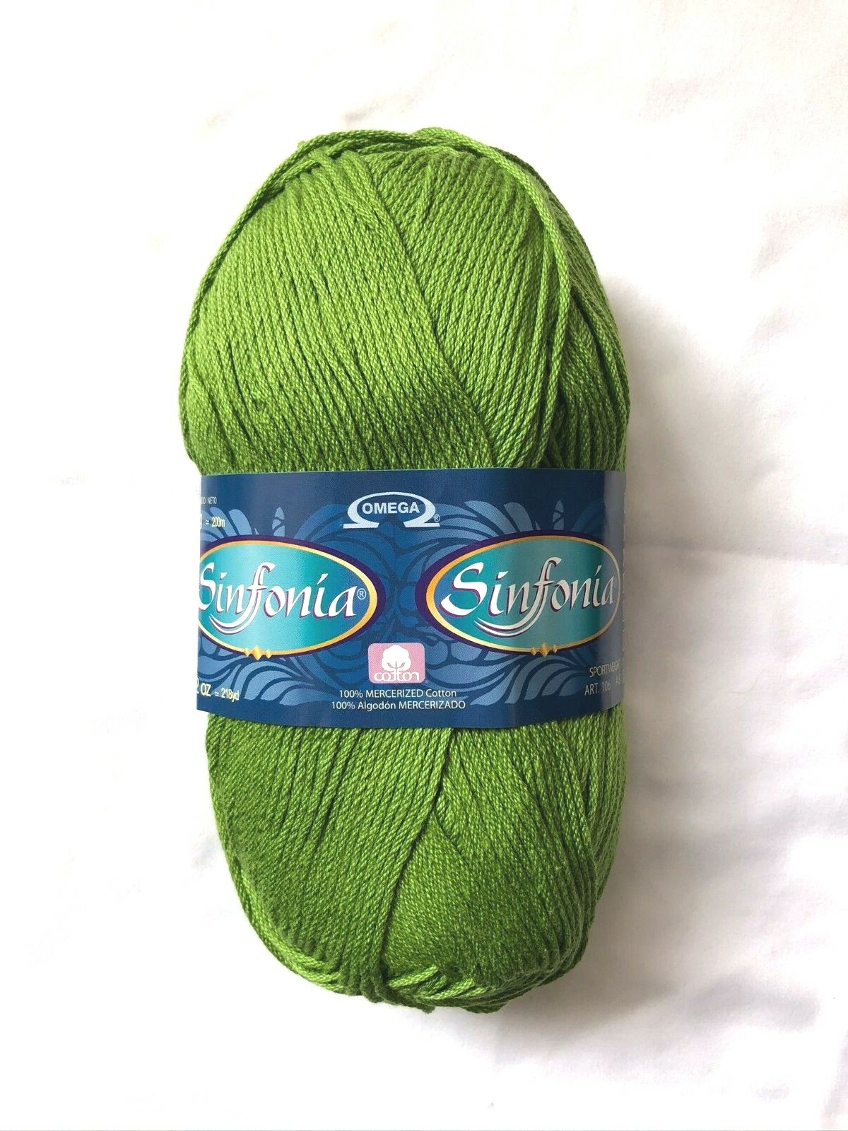 OMEGA SINFONIA hilaza-100%Cotton Yarn -3.52 oz/218 yd 100gr/200m #8 Sportweight