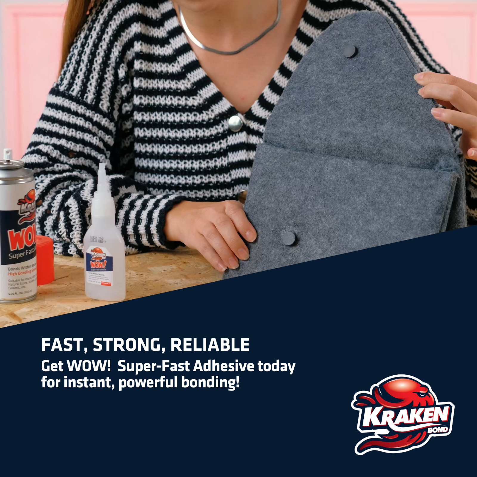Kraken Bond WOW Super-Fast Adhesive Set – Medium Set, 6.75 fl. oz (200 mL)