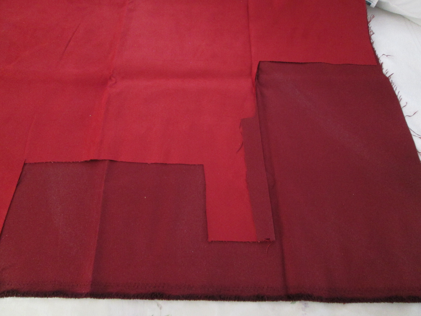 Vtg. Estate Find, Faux Swede Cranberry Red Fabric 58″ W x Less than 1 Yd. AS IS
