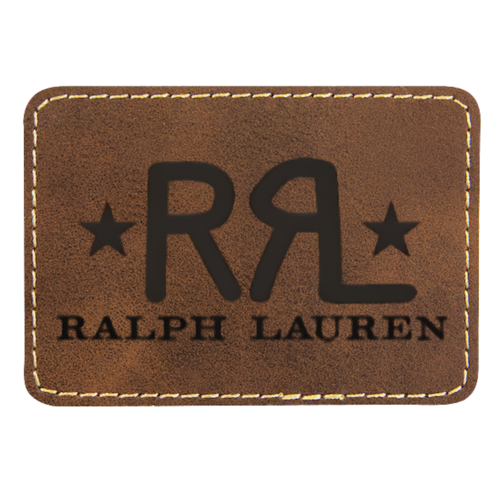Ralph Lauren Brown Leather Patch – Retro Western Cowboy Logo Iron-On Sew-On