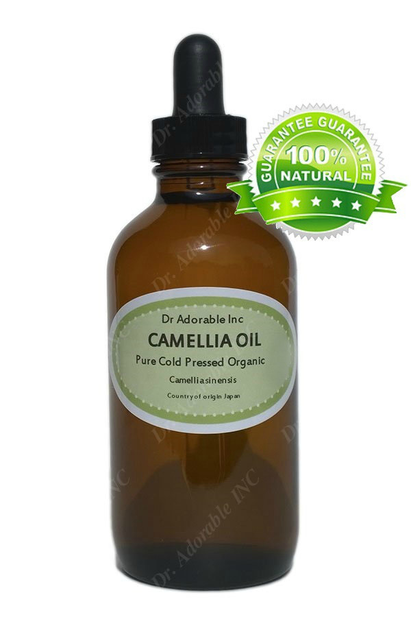 2 oz Glass Bottle with Glass Dropper Camellia Seed Oil Skin Care Hair Health