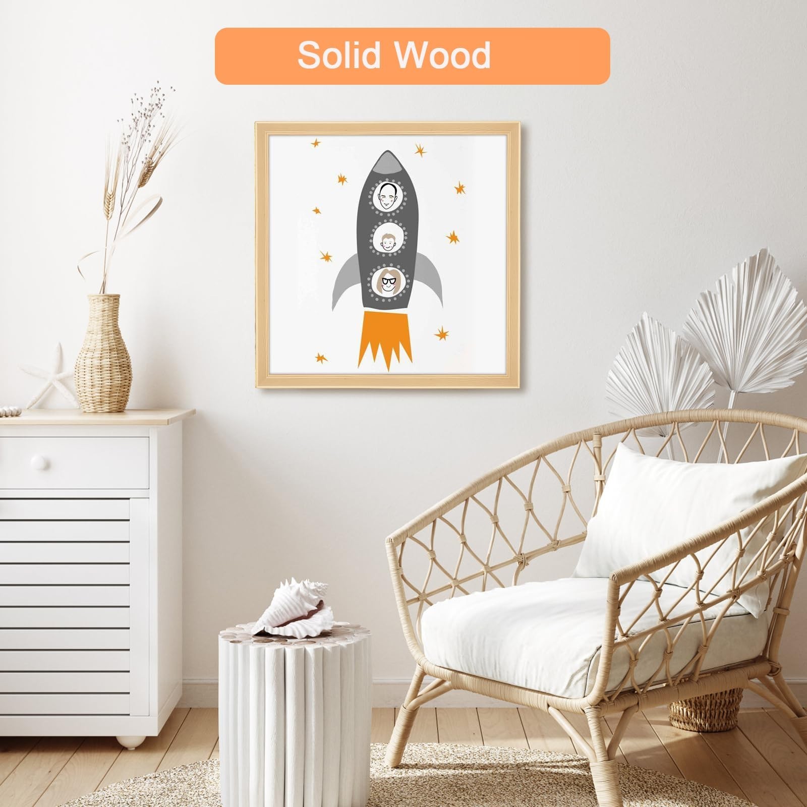 24×24 Wood Frame, Rustic Natural Wooden 24x24in Poster Picture Frame, Modern …